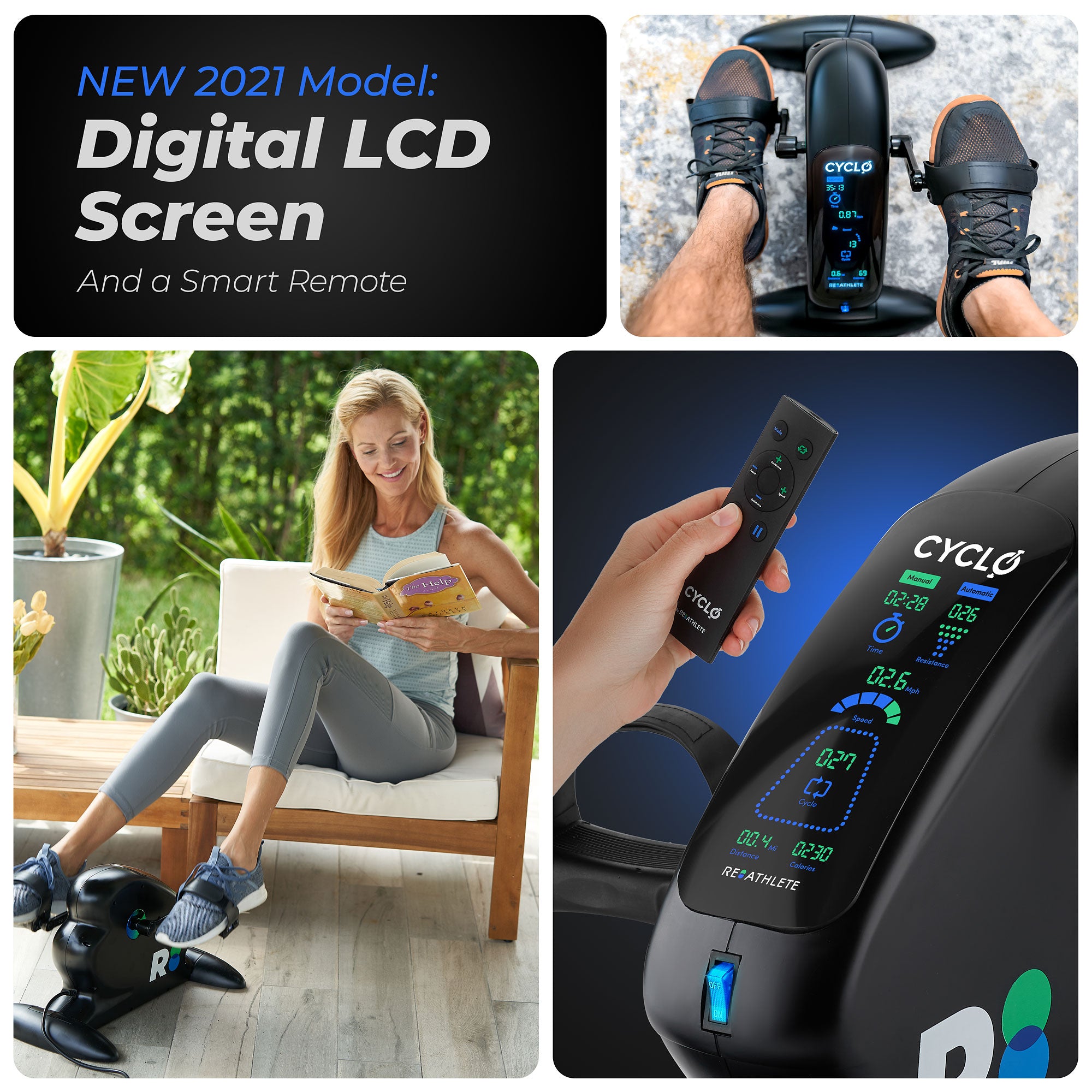 REATHLETE CYCLO Compact Electric Pedal Exerciser for Training and Rehabilitation - Smart-nests