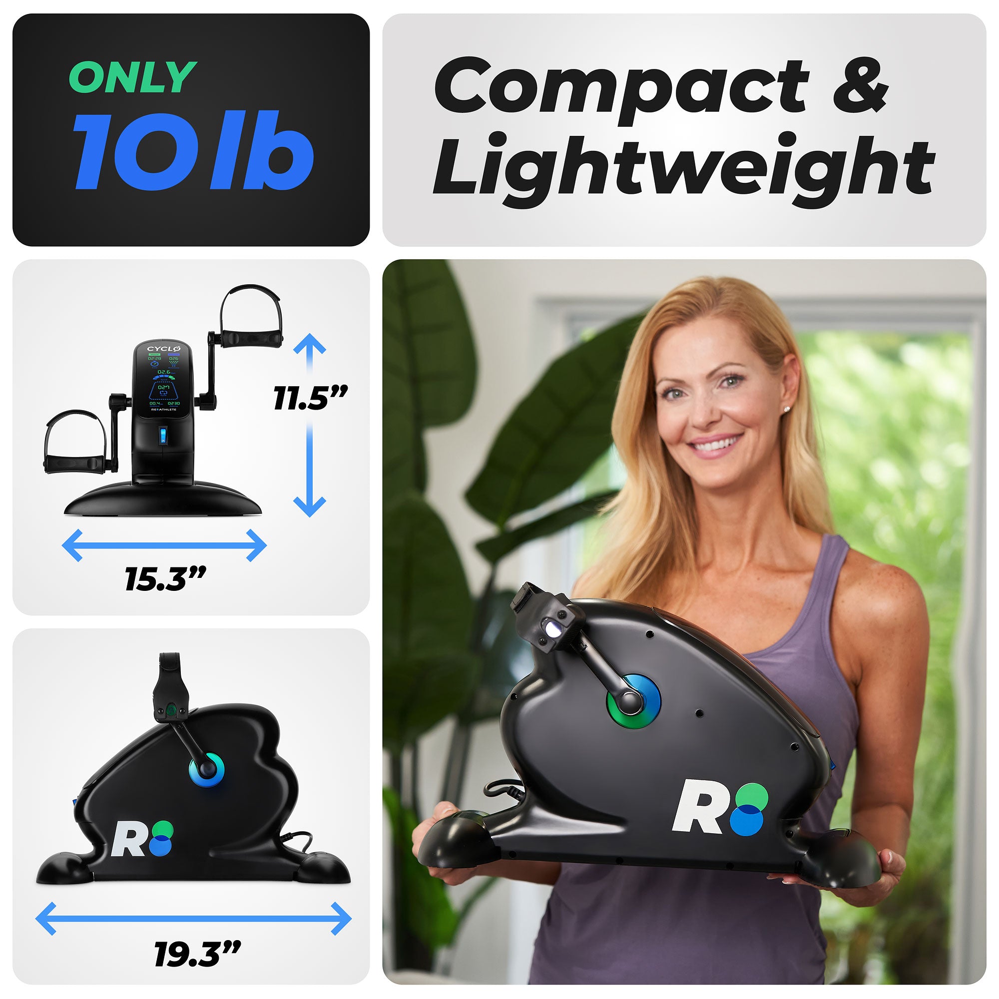 REATHLETE CYCLO Compact Electric Pedal Exerciser for Training and Rehabilitation - Smart-nests