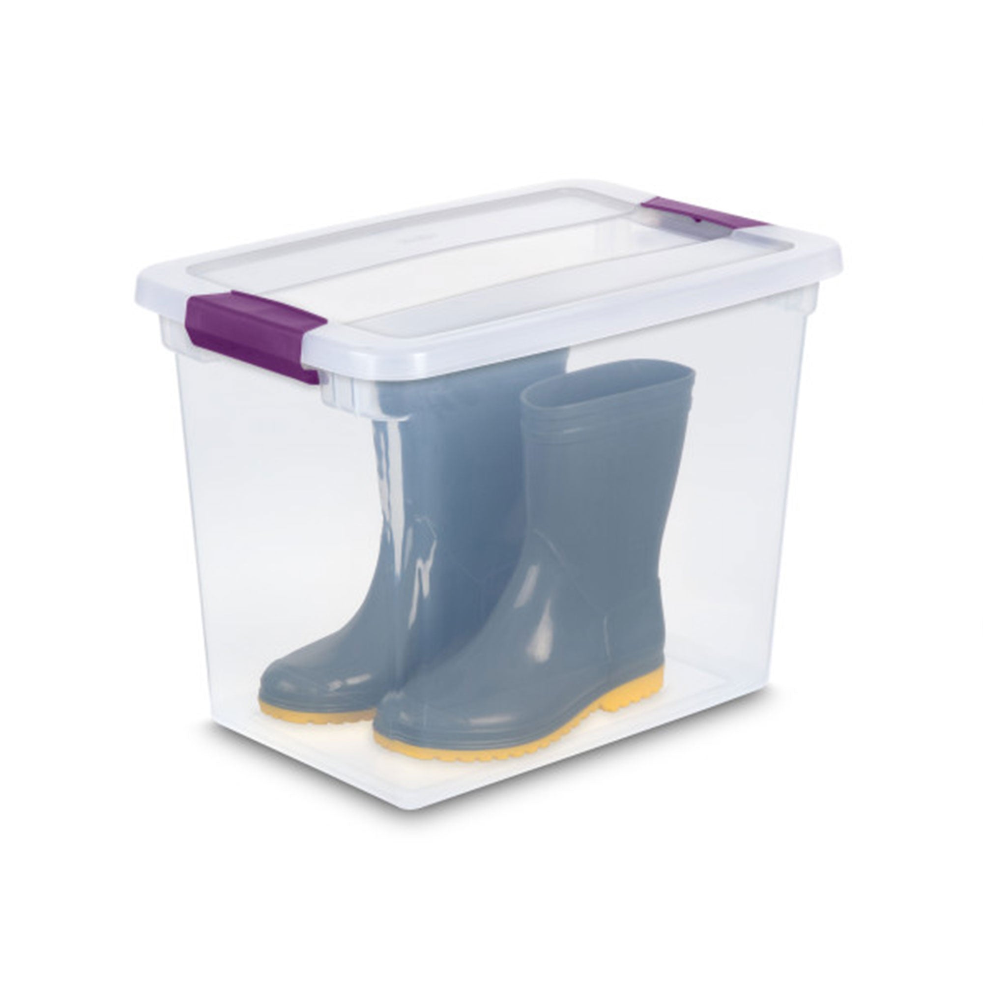 Sterilite 27 Qt ClearView Latch Storage Stackable Bin with Latching Lid, 6 Pack - Smart-nests