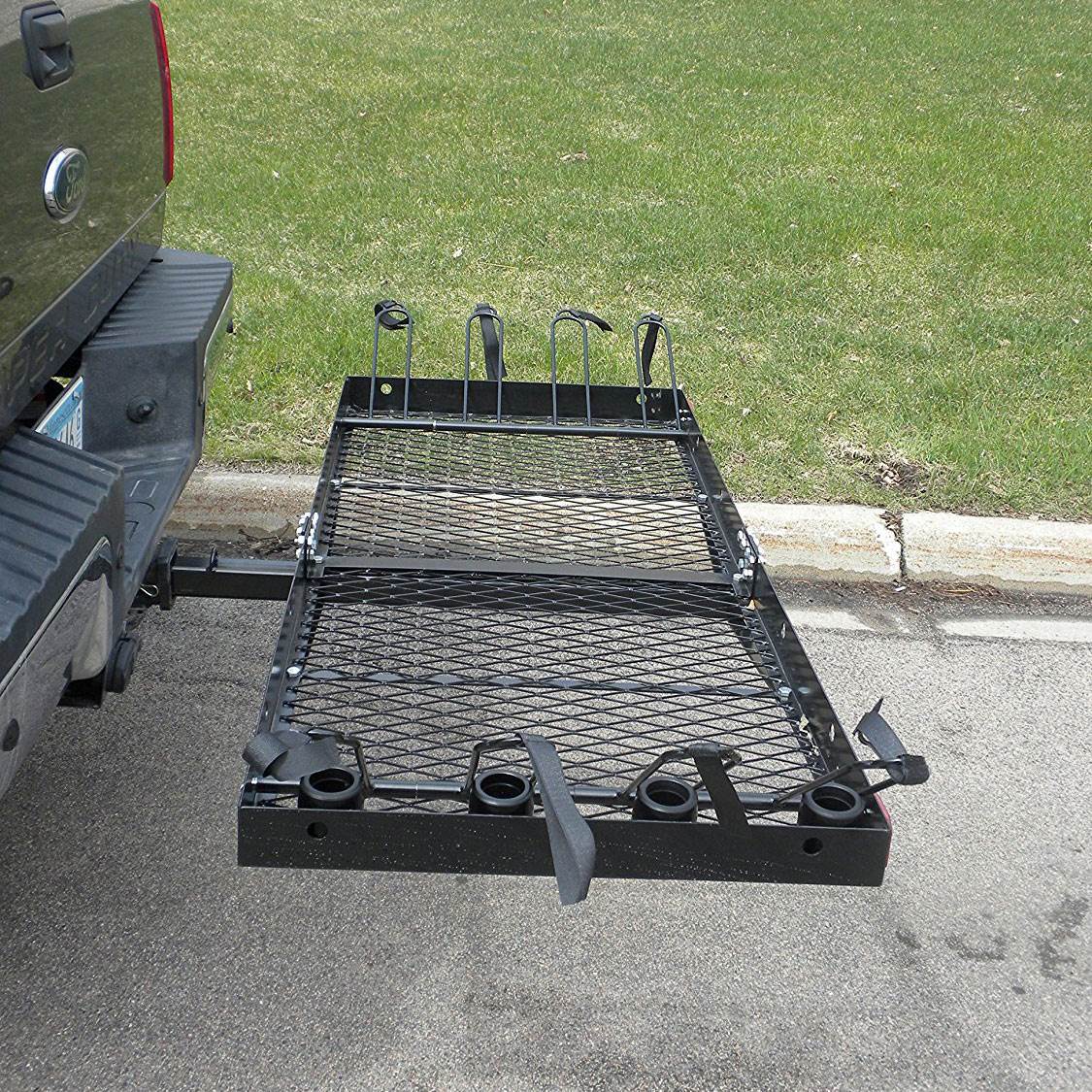 Tow Tuff 62 Inch Steel Cargo Carrier and Bike Rack, Fits All 2 Inch Receivers - Smart-nests