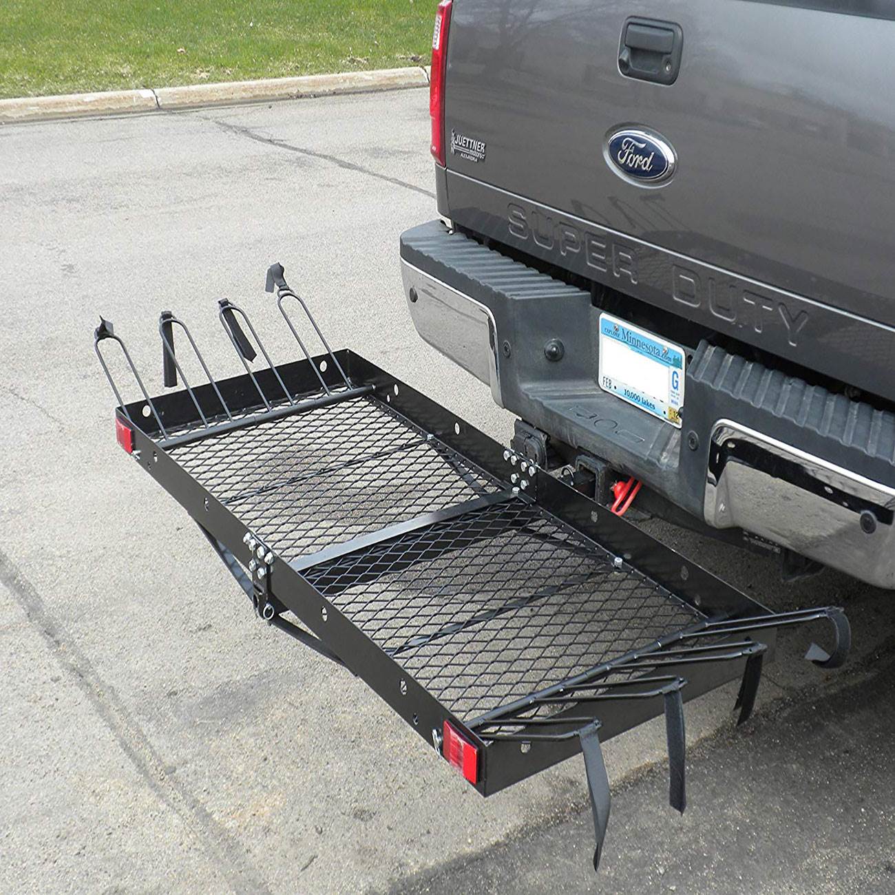 Tow Tuff 62 Inch Steel Cargo Carrier and Bike Rack, Fits All 2 Inch Receivers - Smart-nests