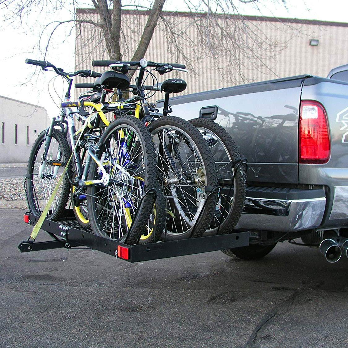Tow Tuff 62 Inch Steel Cargo Carrier and Bike Rack, Fits All 2 Inch Receivers - Smart-nests