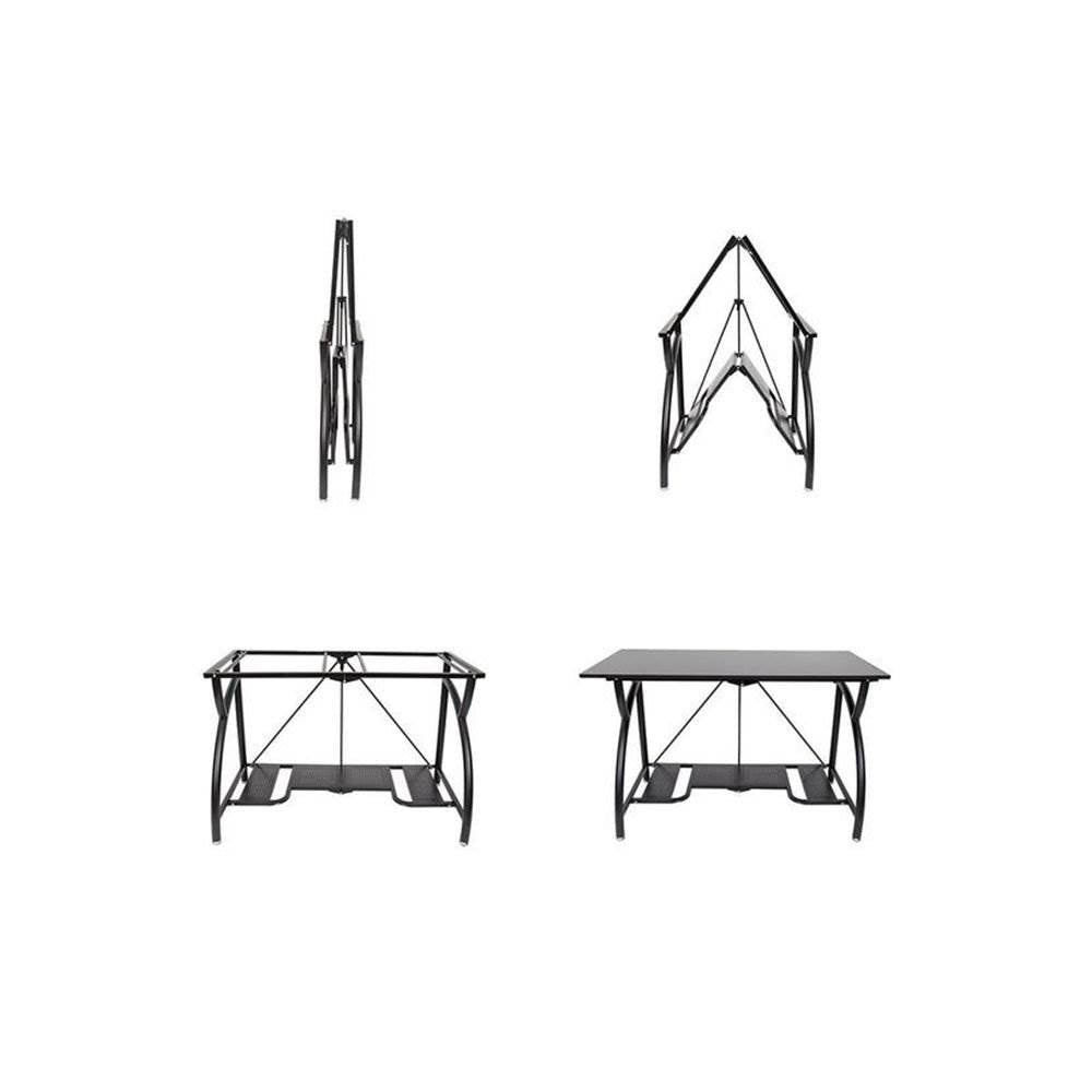 Origami Multi Purpose Folding Wooden Office Computer Furniture Table Desk, Black - Smart-nests
