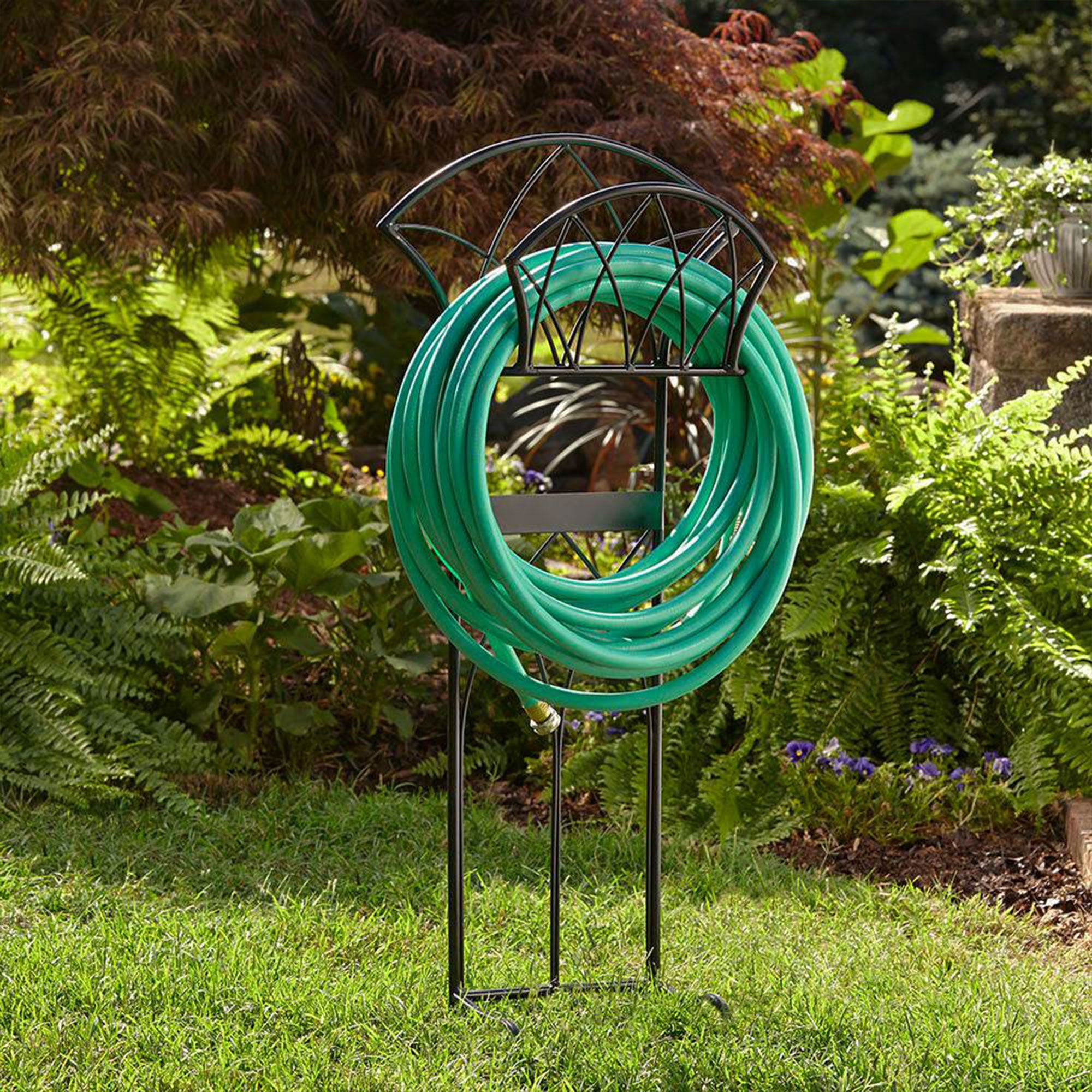 Liberty Garden LBG116 Steel Decorative Garden Hose Stand with Gothic Design - Smart-nests