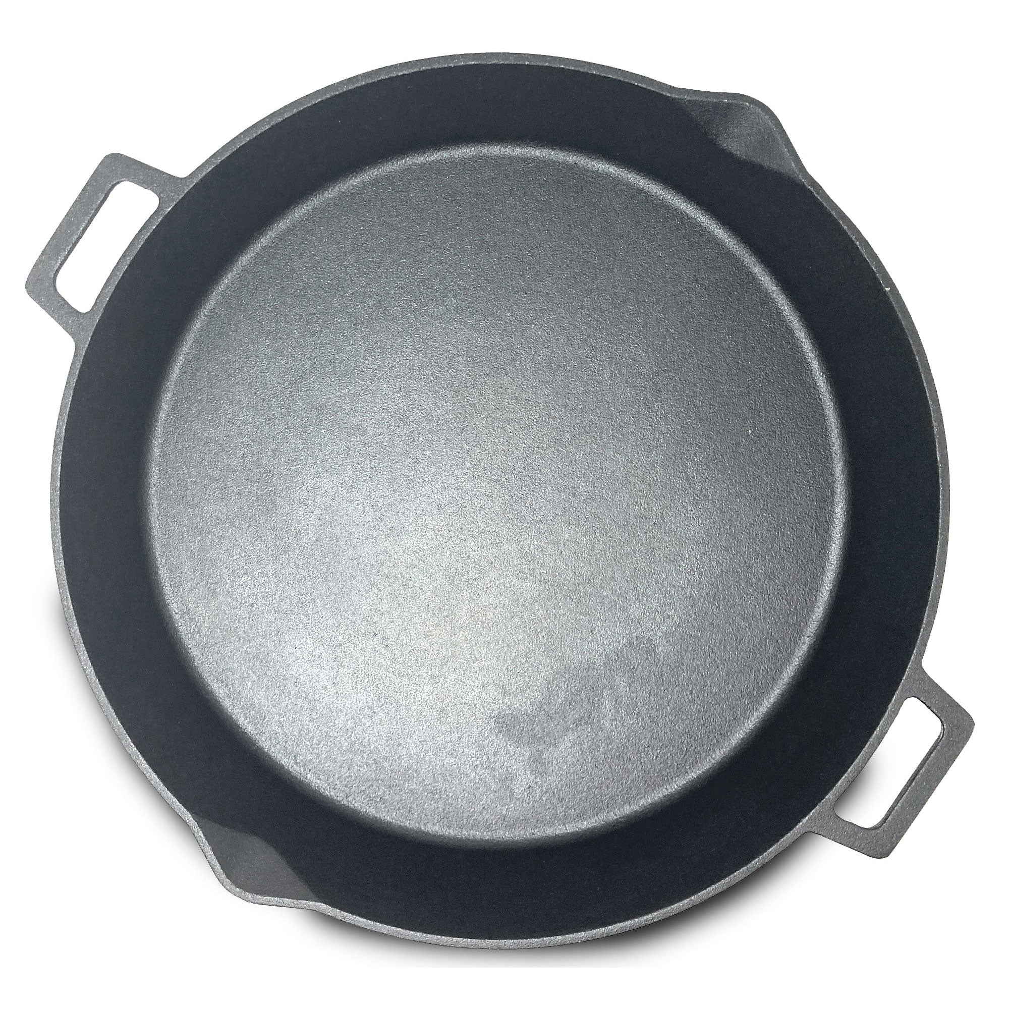 Bayou Classic 16 Inch Double Handled Cast Iron Skillet with Pour Spouts, Black - Smart-nests