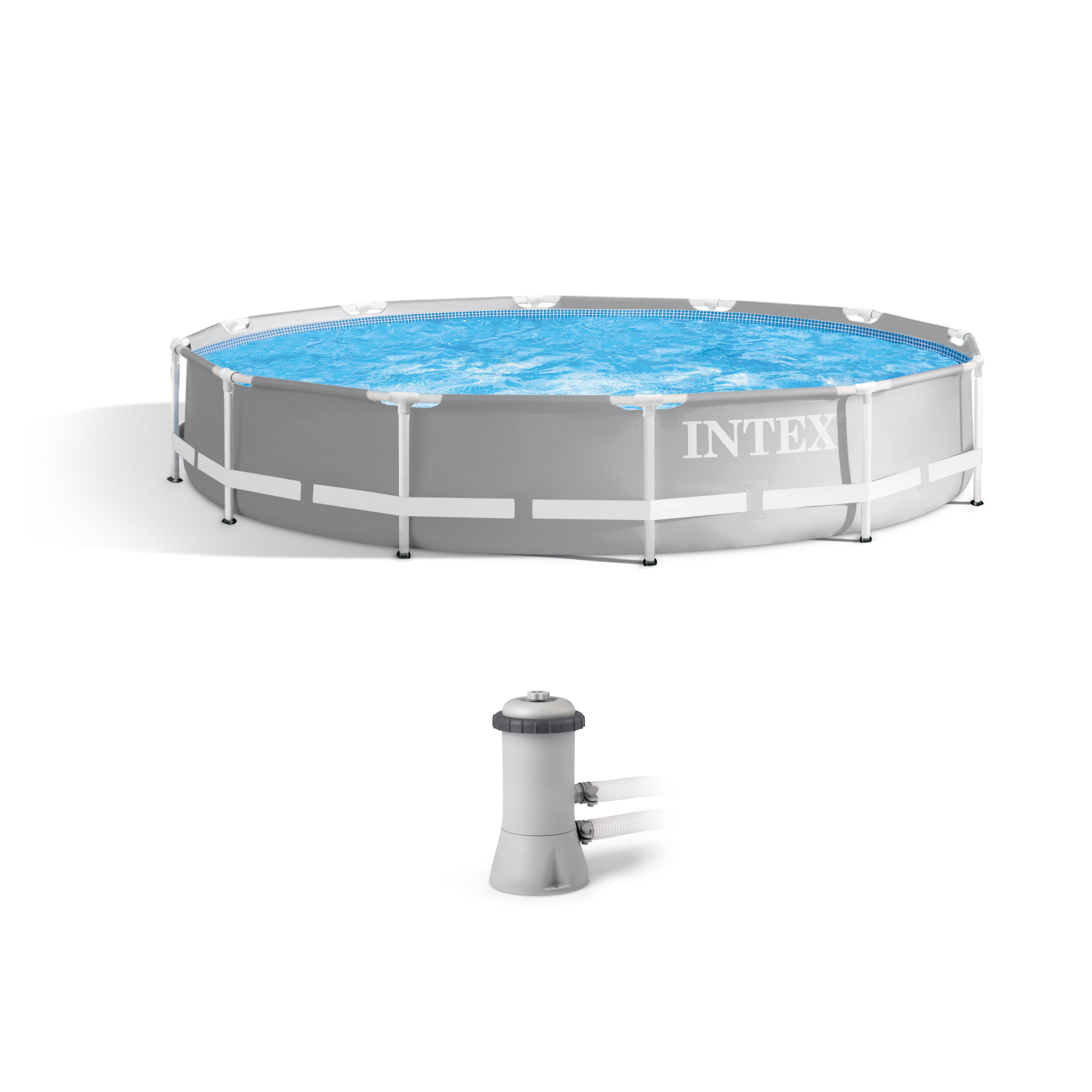 Intex 26711EH 12 foot x 30 inch Prism Frame Above Ground Swimming Pool with Pump - Smart-nests