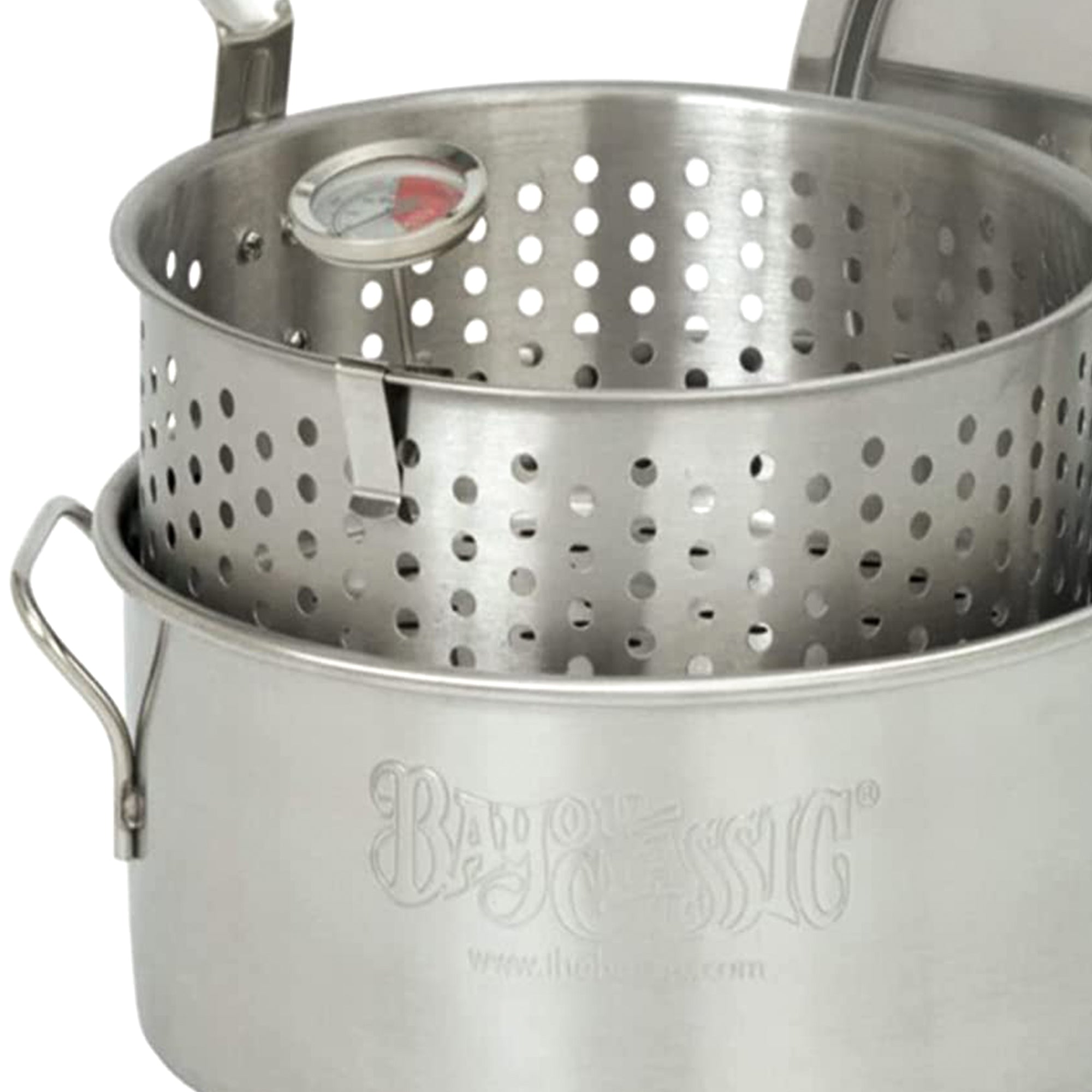 10 Quart Stainless Steel Fry Pot w/Perforated Basket & Thermometer (Used) - Smart-nests