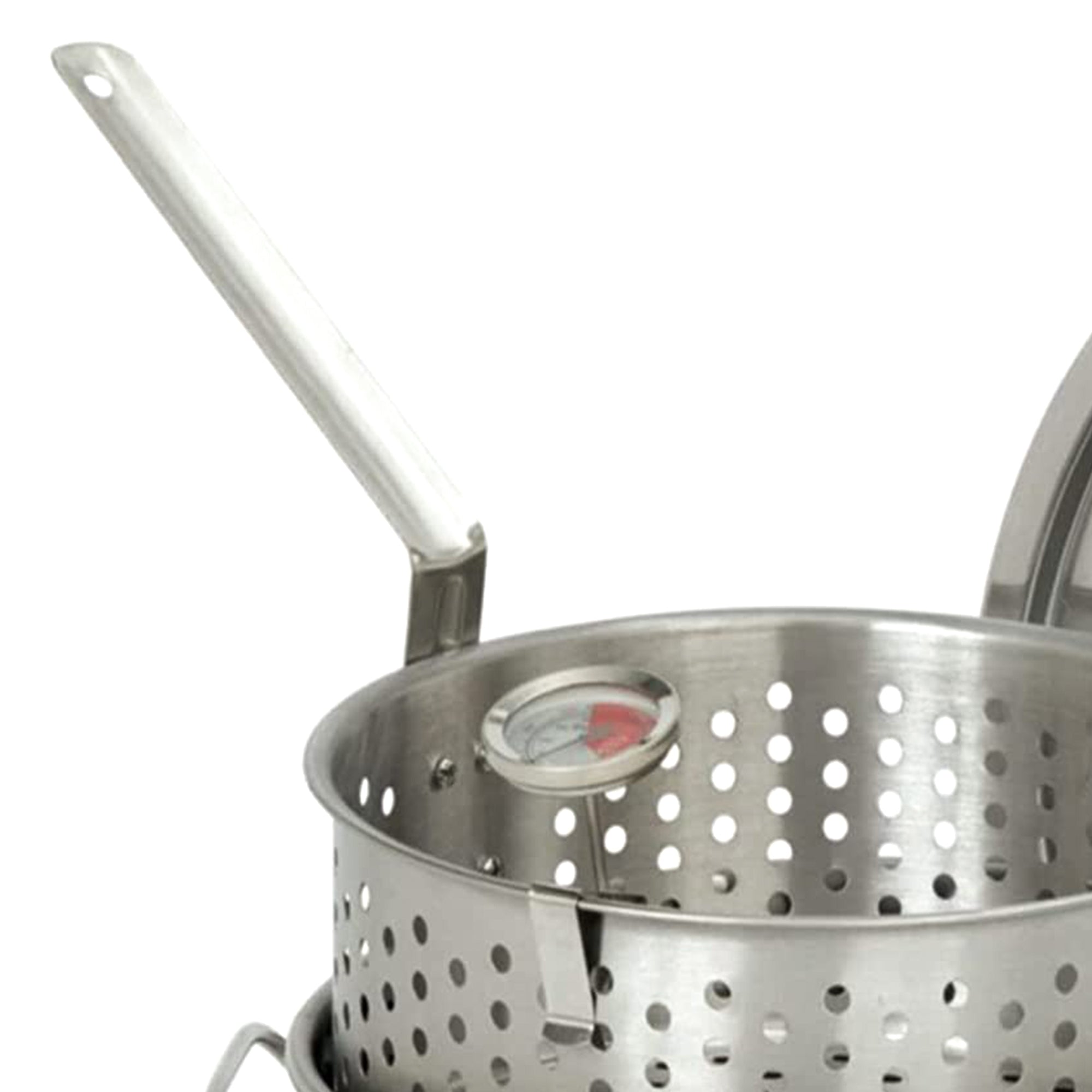 10 Quart Stainless Steel Fry Pot w/Perforated Basket & Thermometer (Used) - Smart-nests