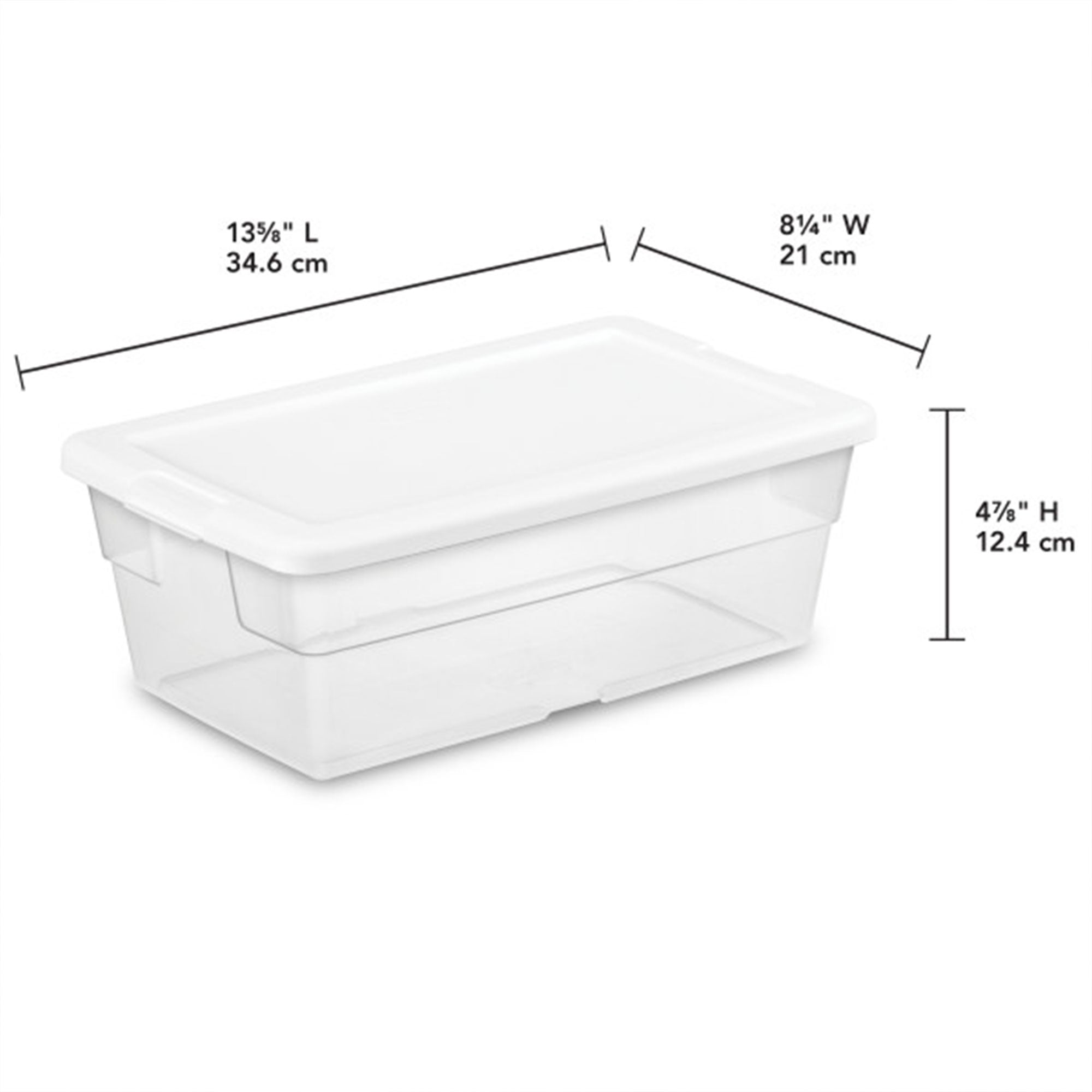 Sterilite 6 Quart Storage Box Stackable Bin with Lid, Plastic Container, 12 Pack - Smart-nests