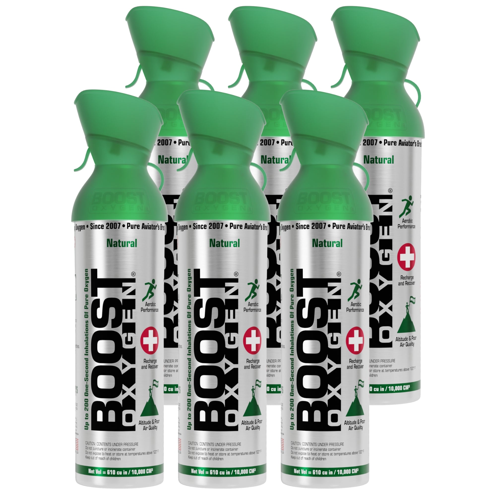 Boost Oxygen 10 Liter Canned Oxygen Bottle with Mouthpiece, Natural (6 Pack) - Smart-nests