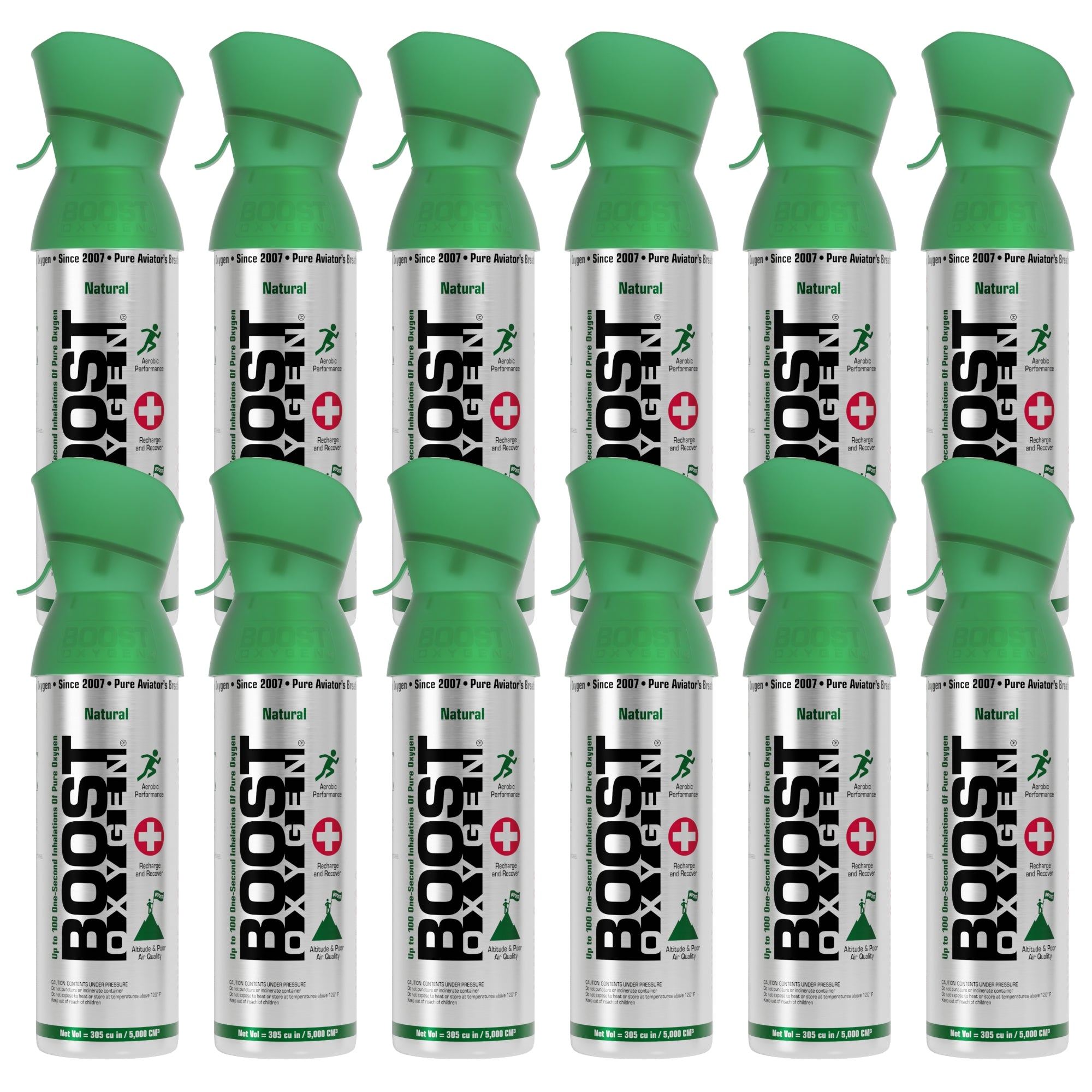 Boost Oxygen 5 Liter Canned Oxygen Bottle with Mouthpiece, Natural (12 Pack) - Smart-nests