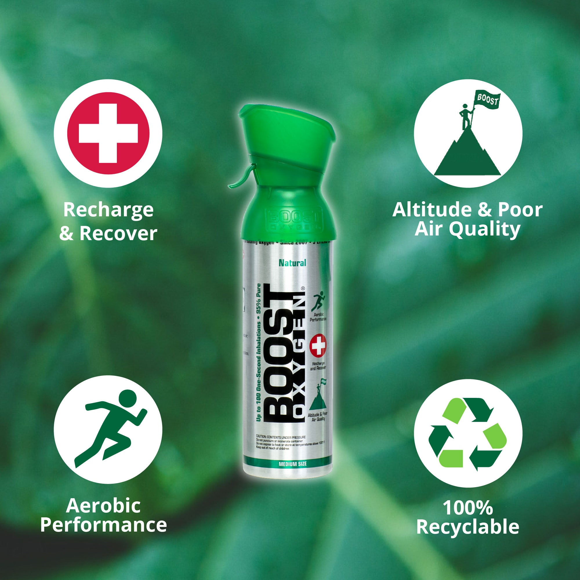 Boost Oxygen 5 Liter Canned Oxygen Bottle with Mouthpiece, Natural (12 Pack) - Smart-nests