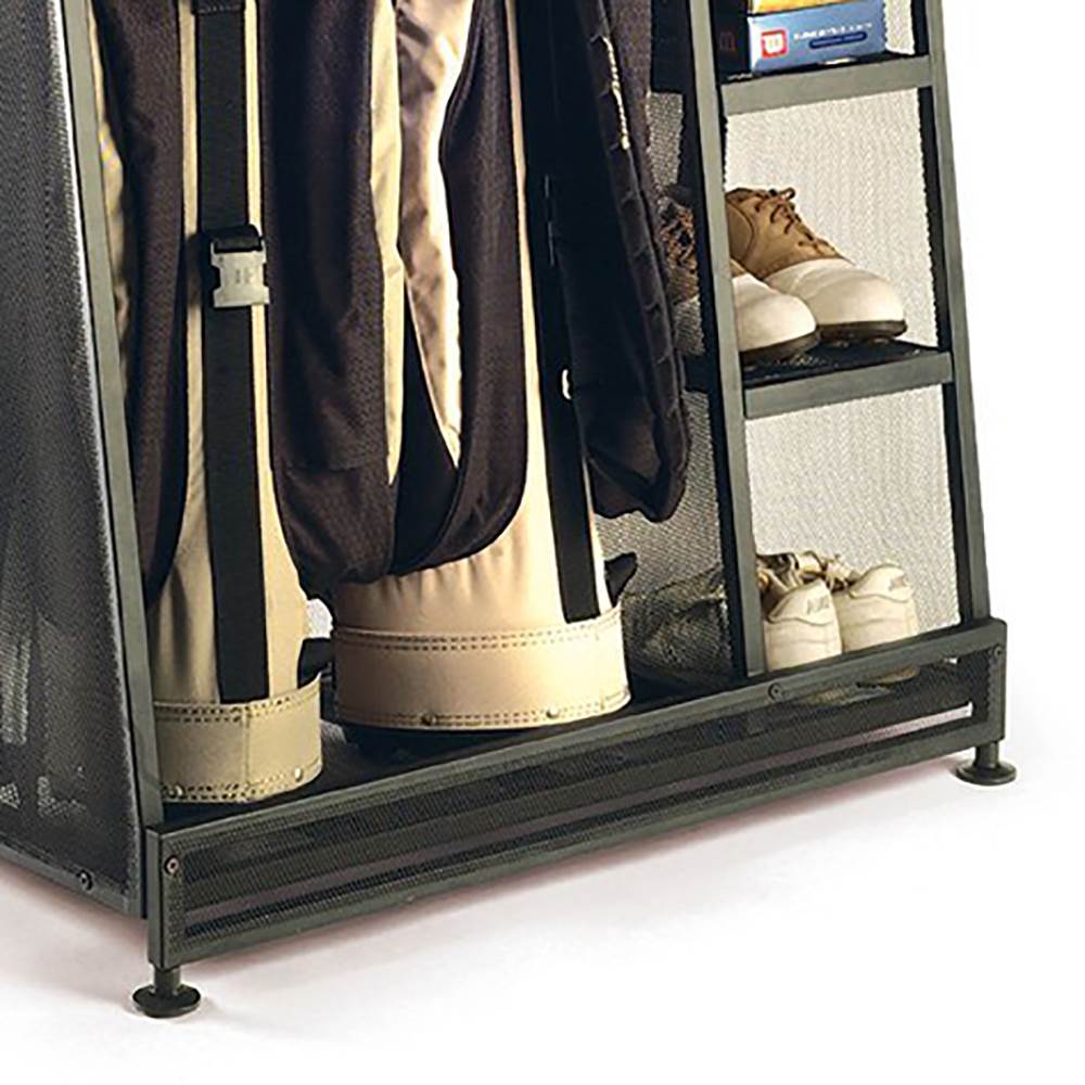 Suncast Metal Complete Golf Bag Organizer for Garage w/ Shelves & Bin (2 Pack) - Smart-nests