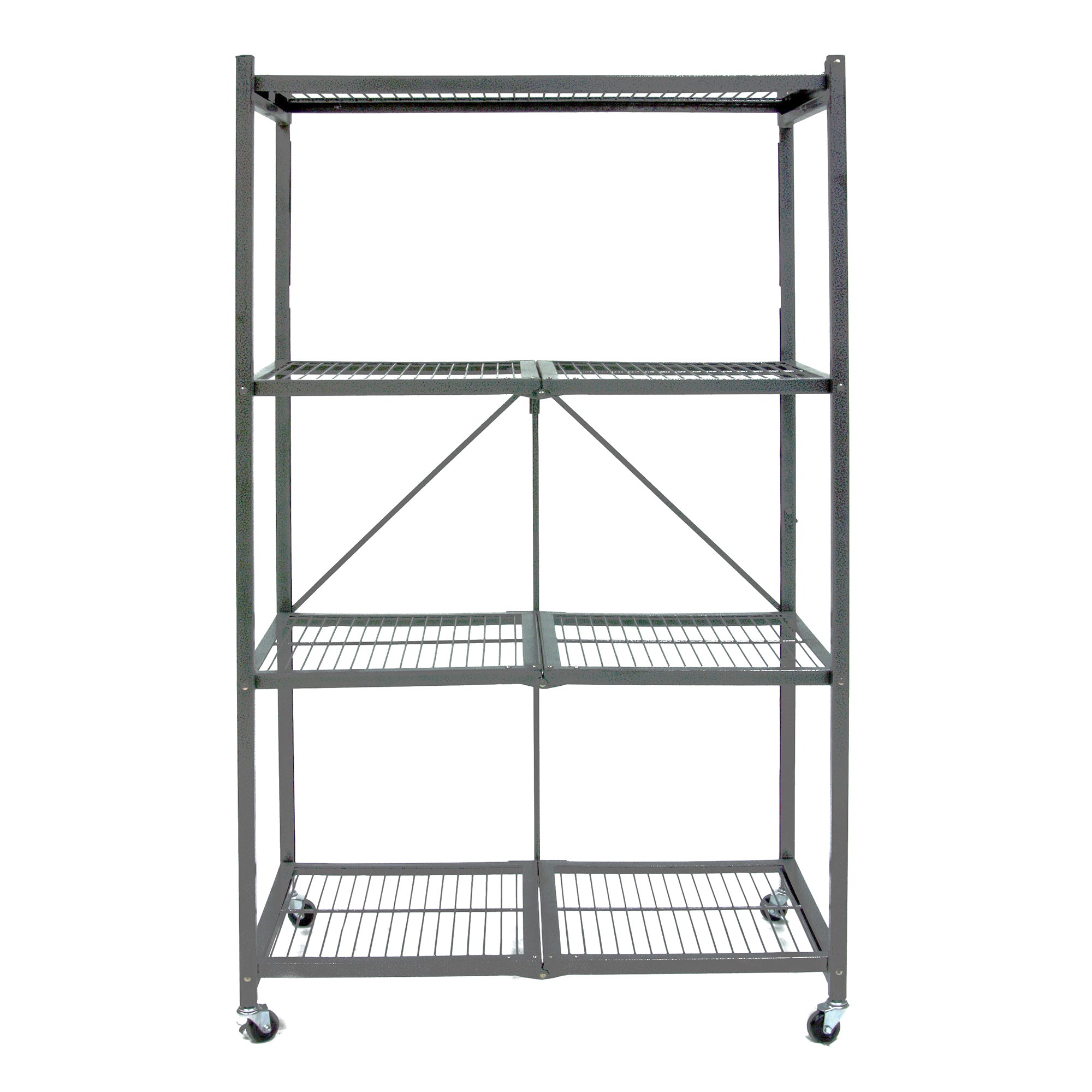 Origami 4 Tier Multipurpose Folding Storage Organizing Rack with Wheels (2 Pack) - Smart-nests