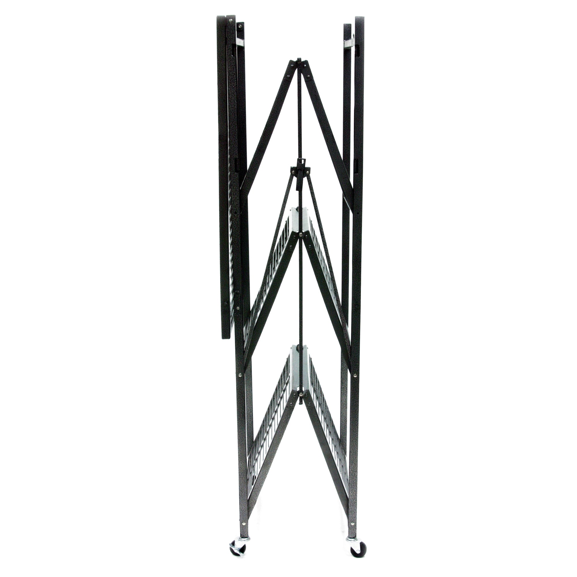 Origami 4 Tier Multipurpose Folding Storage Organizing Rack with Wheels (2 Pack) - Smart-nests