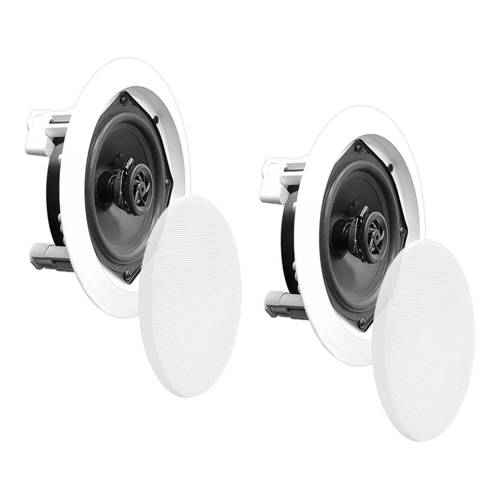 PYLE PDIC61RD 200W 6.5'' Round Flush Mount In-Wall/Ceiling Home Speakers, 2 Pack - Smart-nests