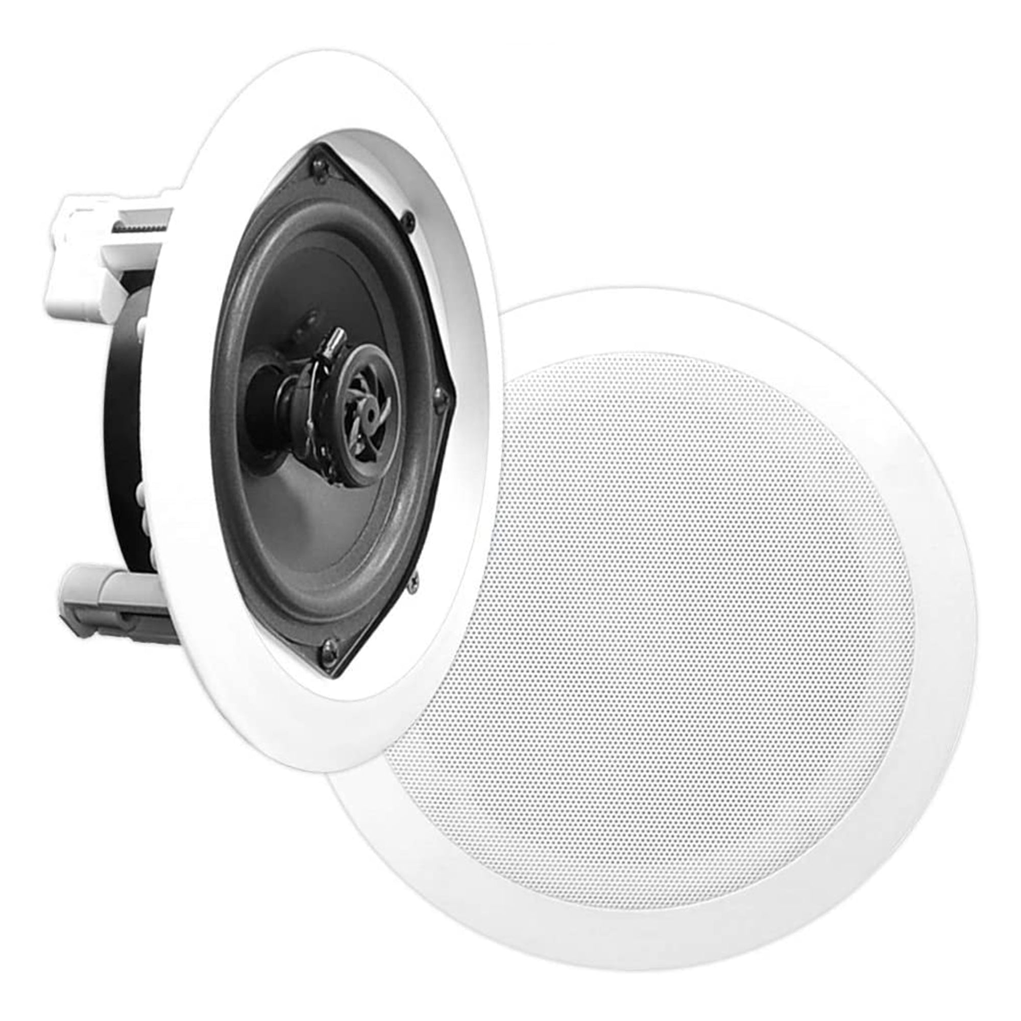 PYLE PDIC61RD 200W 6.5'' Round Flush Mount In-Wall/Ceiling Home Speakers, 2 Pack - Smart-nests