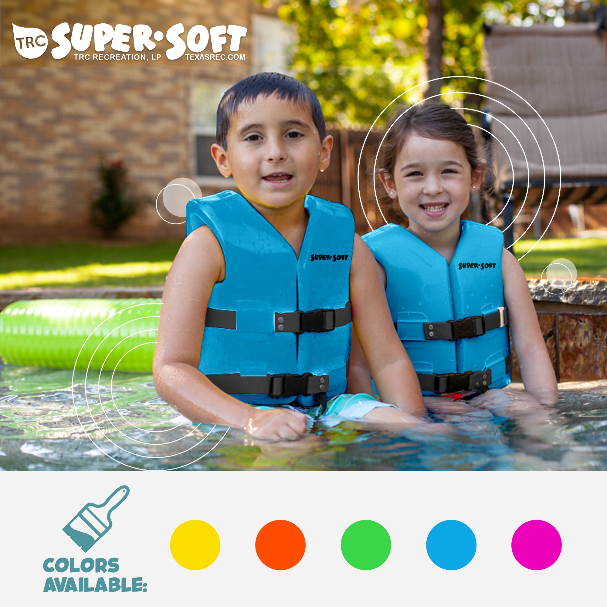 TRC Recreation Super Soft Child Life Jacket Swim Safety Vest, Small, Marina Blue - Smart-nests