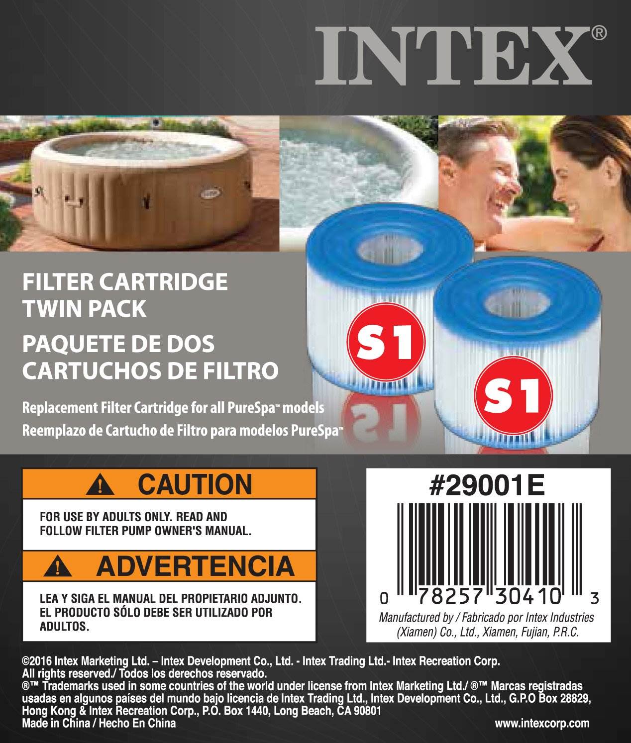 Intex PureSpa Light for Bubble Spa Hot Tub + S1 Replacement Cartridges (12 Pack) - Smart-nests