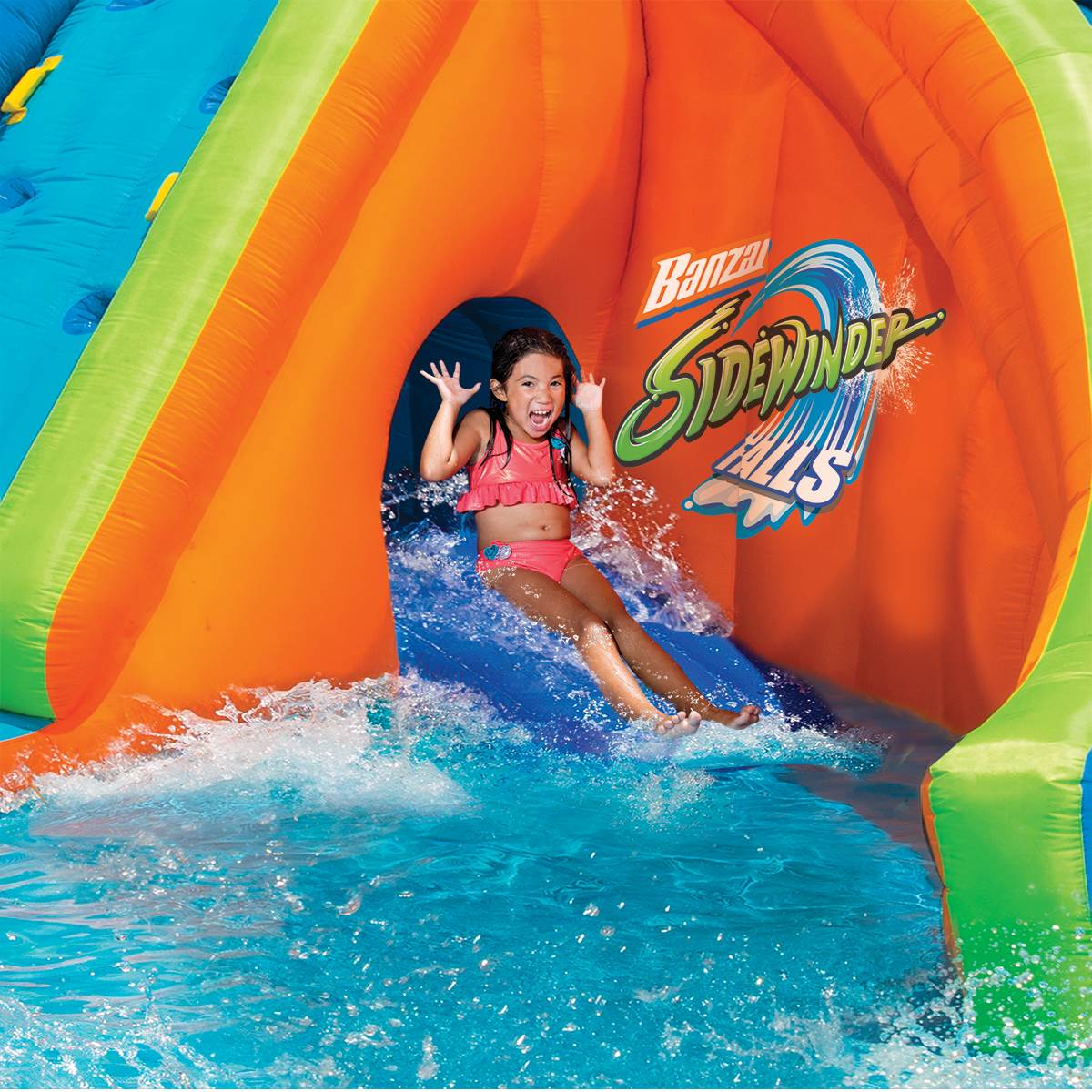 Banzai Falls Inflatable Water Park Kiddie Pool with Slides & Cannons (2 Pack) - Smart-nests