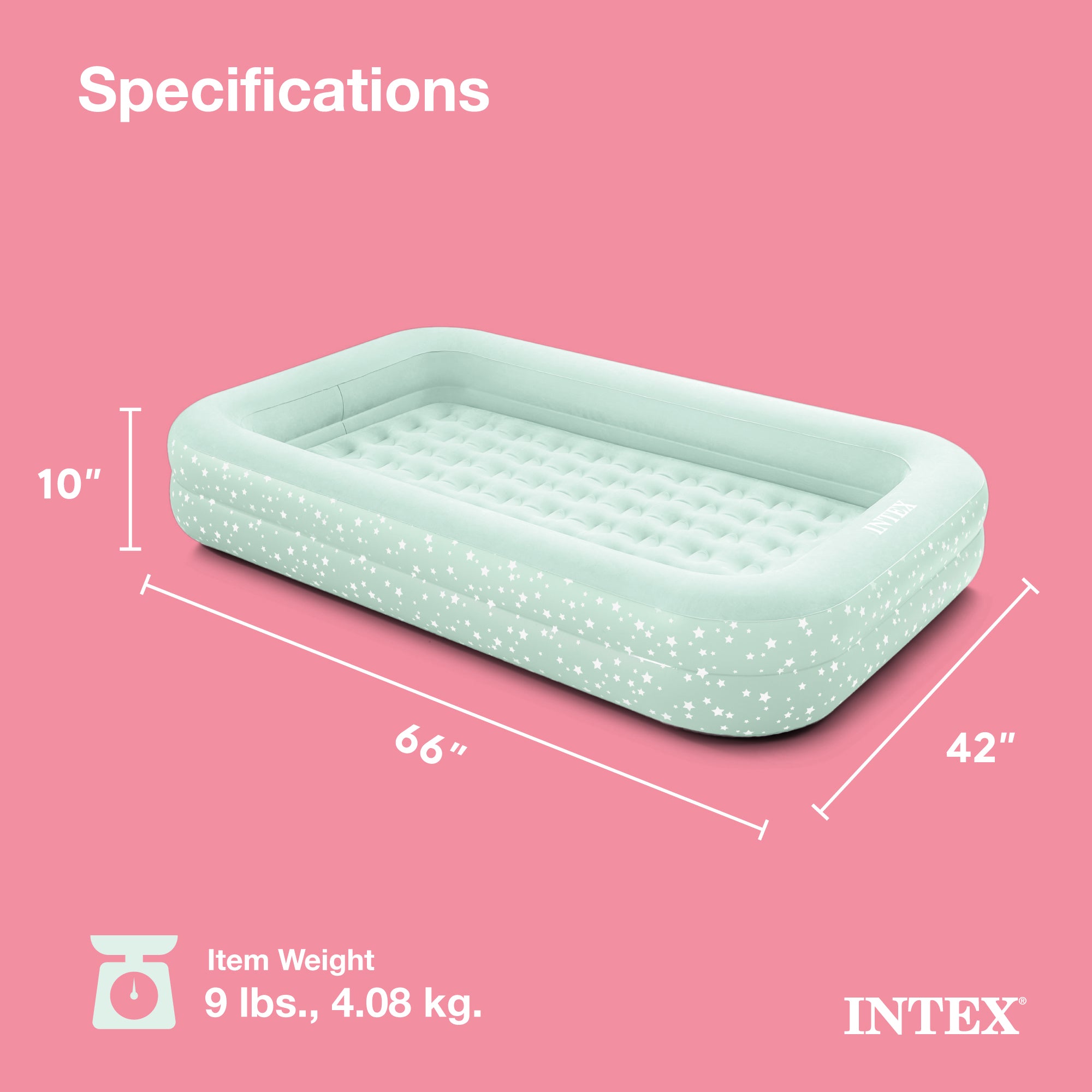 Intex Kids Travel Inflatable Air Mattress with Raised Sides & Hand Pump (2 Pack) - Smart-nests