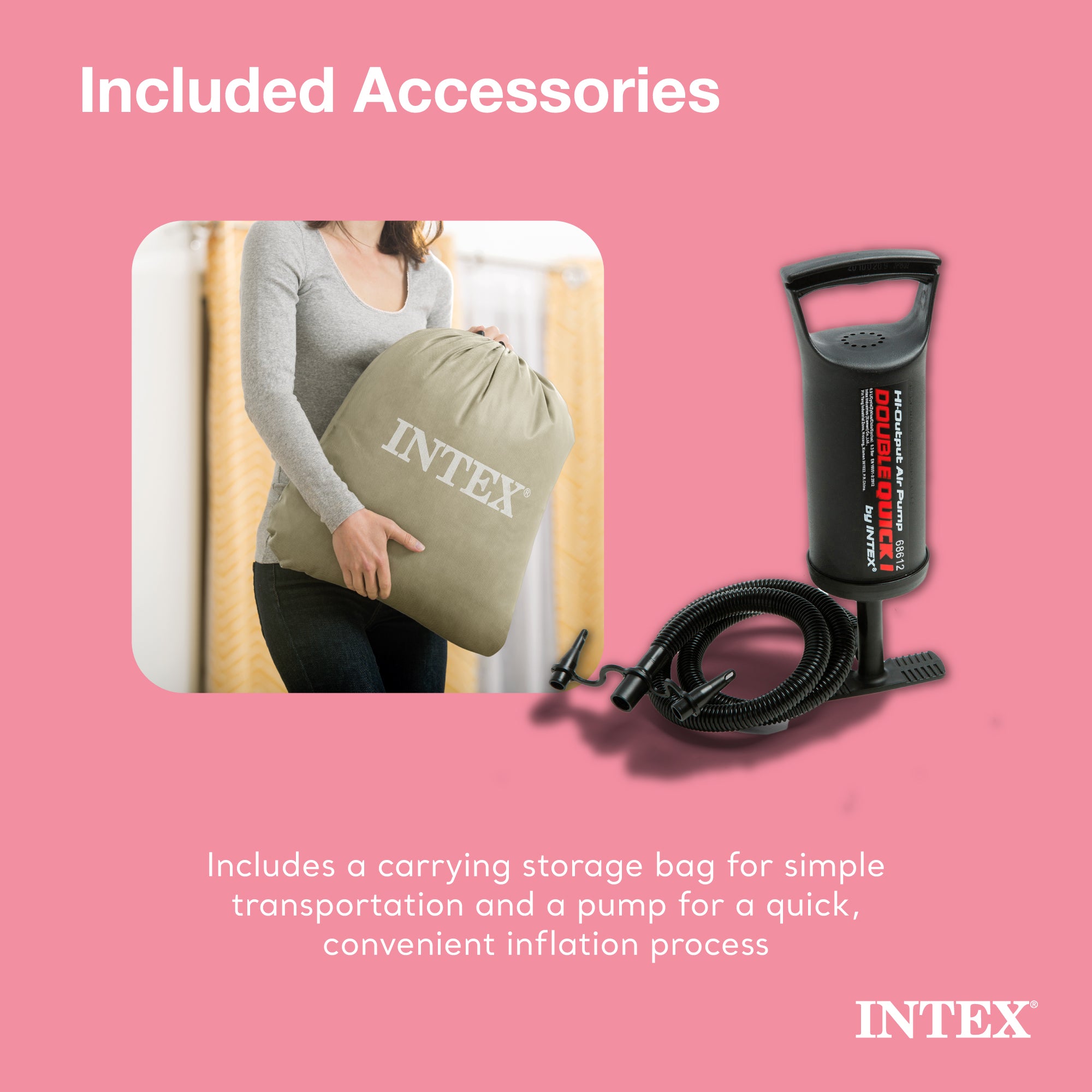 Intex Kids Travel Inflatable Air Mattress with Raised Sides & Hand Pump (2 Pack) - Smart-nests