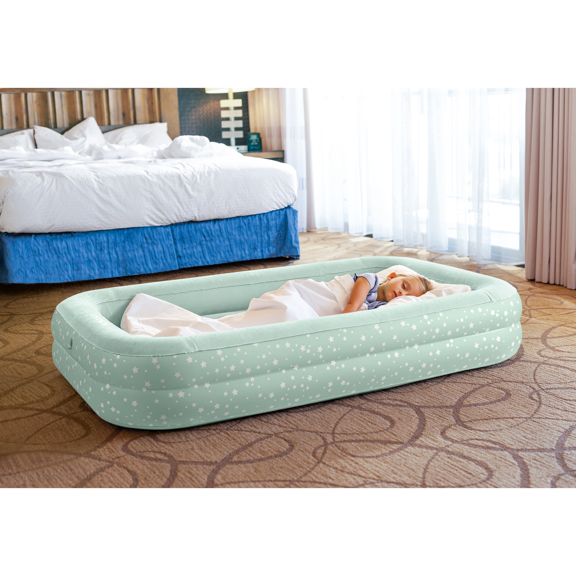 Intex Kids Travel Inflatable Air Mattress with Raised Sides & Hand Pump (2 Pack) - Smart-nests