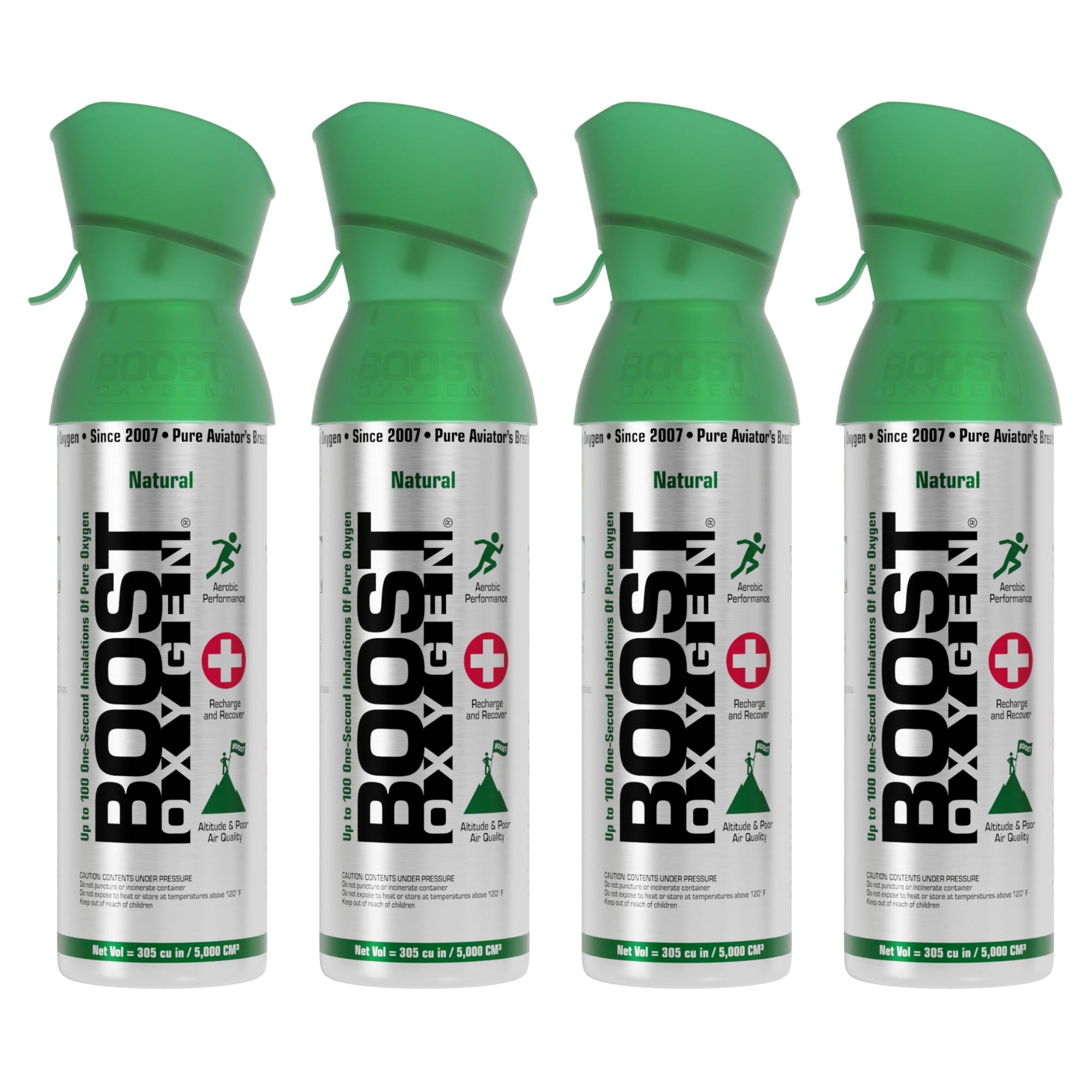Boost Oxygen 5 Liter Canned Oxygen Bottle with Mouthpiece, Natural (4 Pack) - Smart-nests