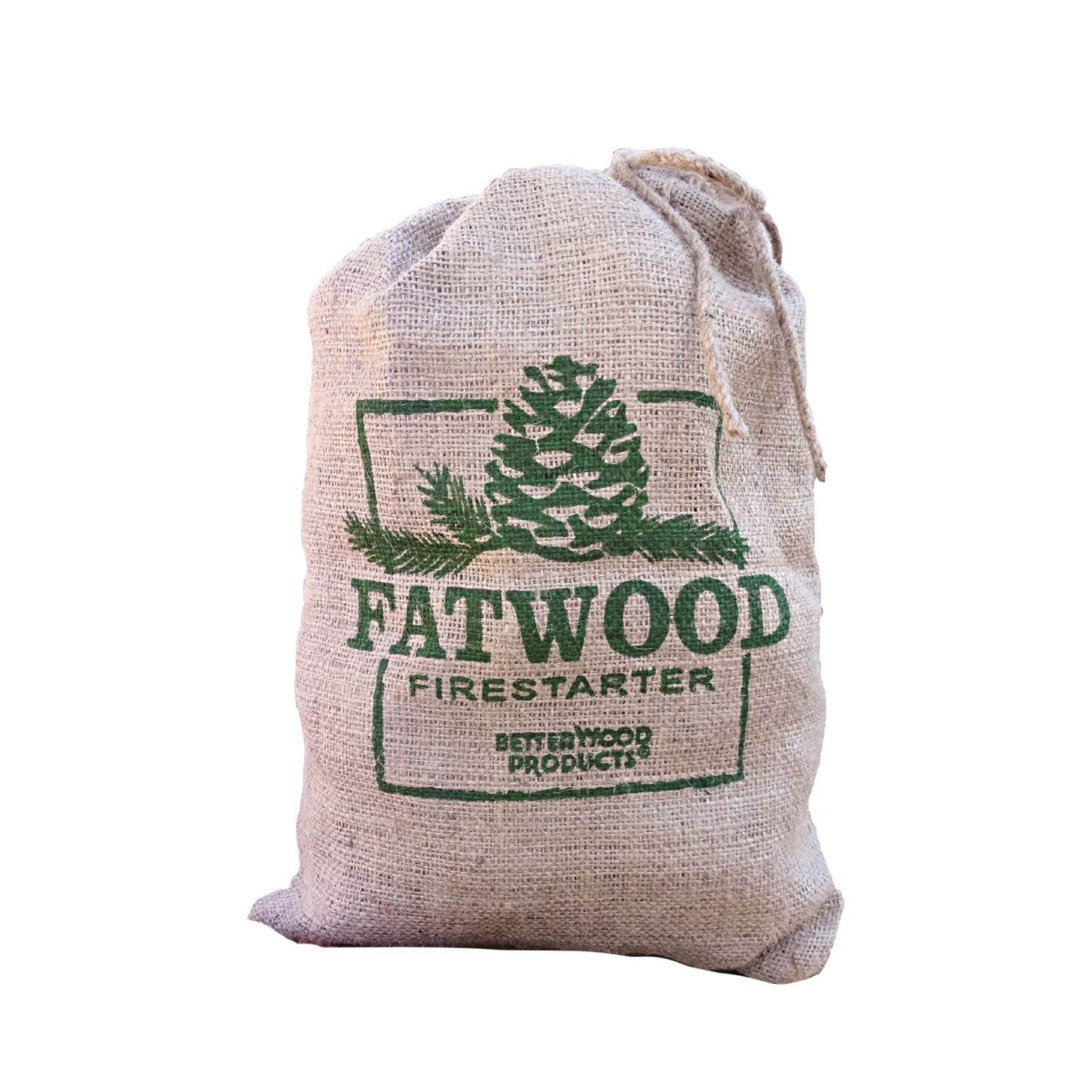 Betterwood Products Fatwood Firestarter 10 Pound Burlap Bag (2 Pack) - Smart-nests
