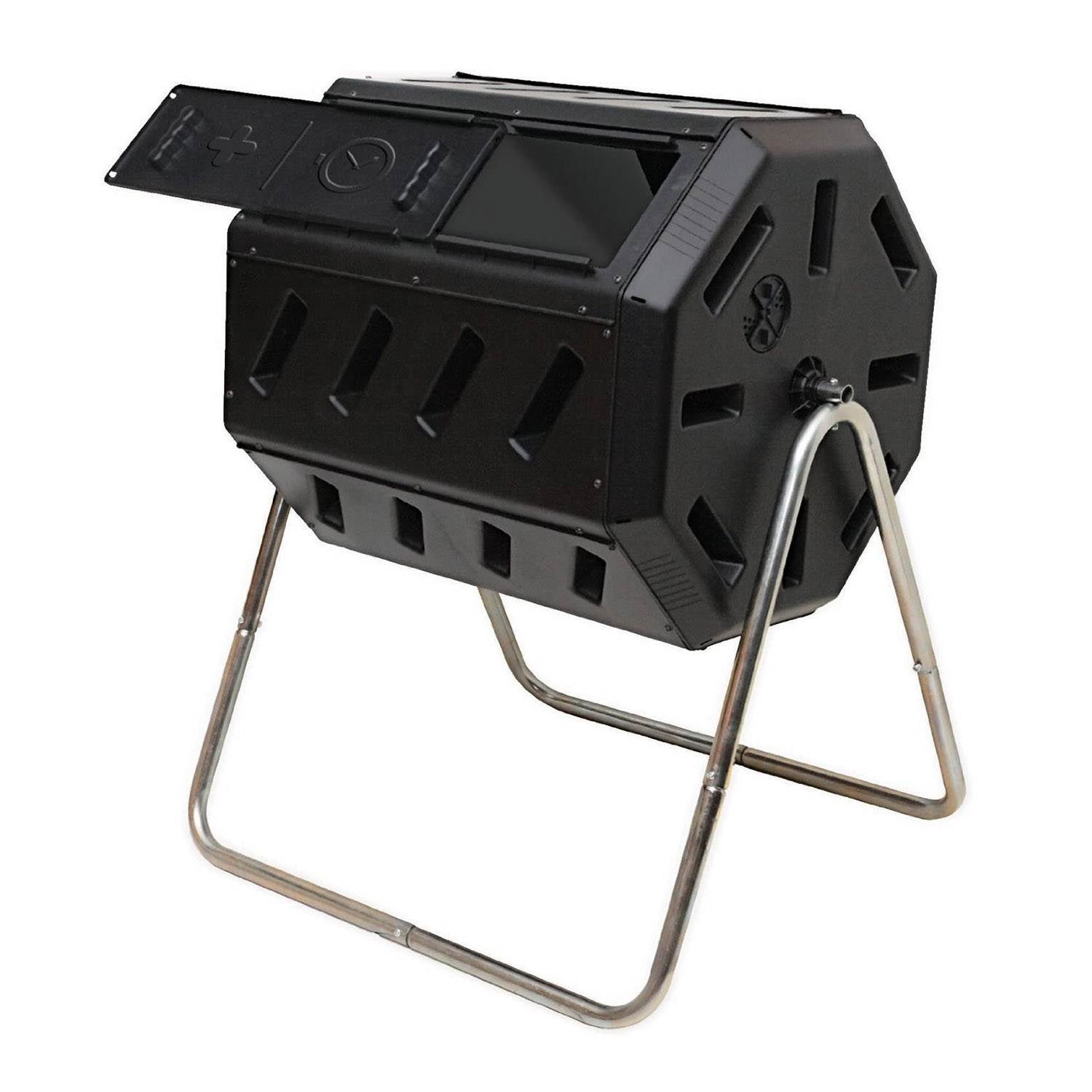 FCMP Outdoor 37 Gallon Elevated Dual Chamber Tumbling Garden Compost Bin(2 Pack) - Smart-nests