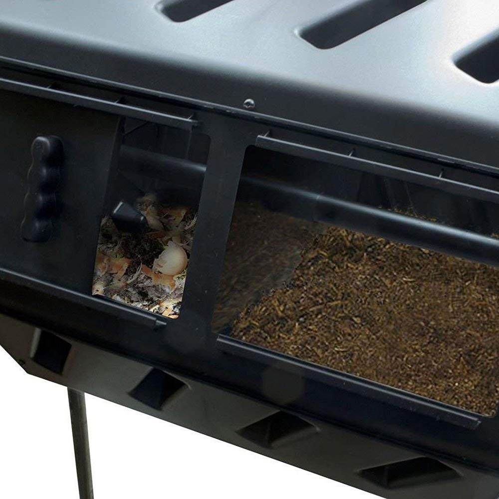 FCMP Outdoor 37 Gallon Elevated Dual Chamber Tumbling Garden Compost Bin(2 Pack) - Smart-nests