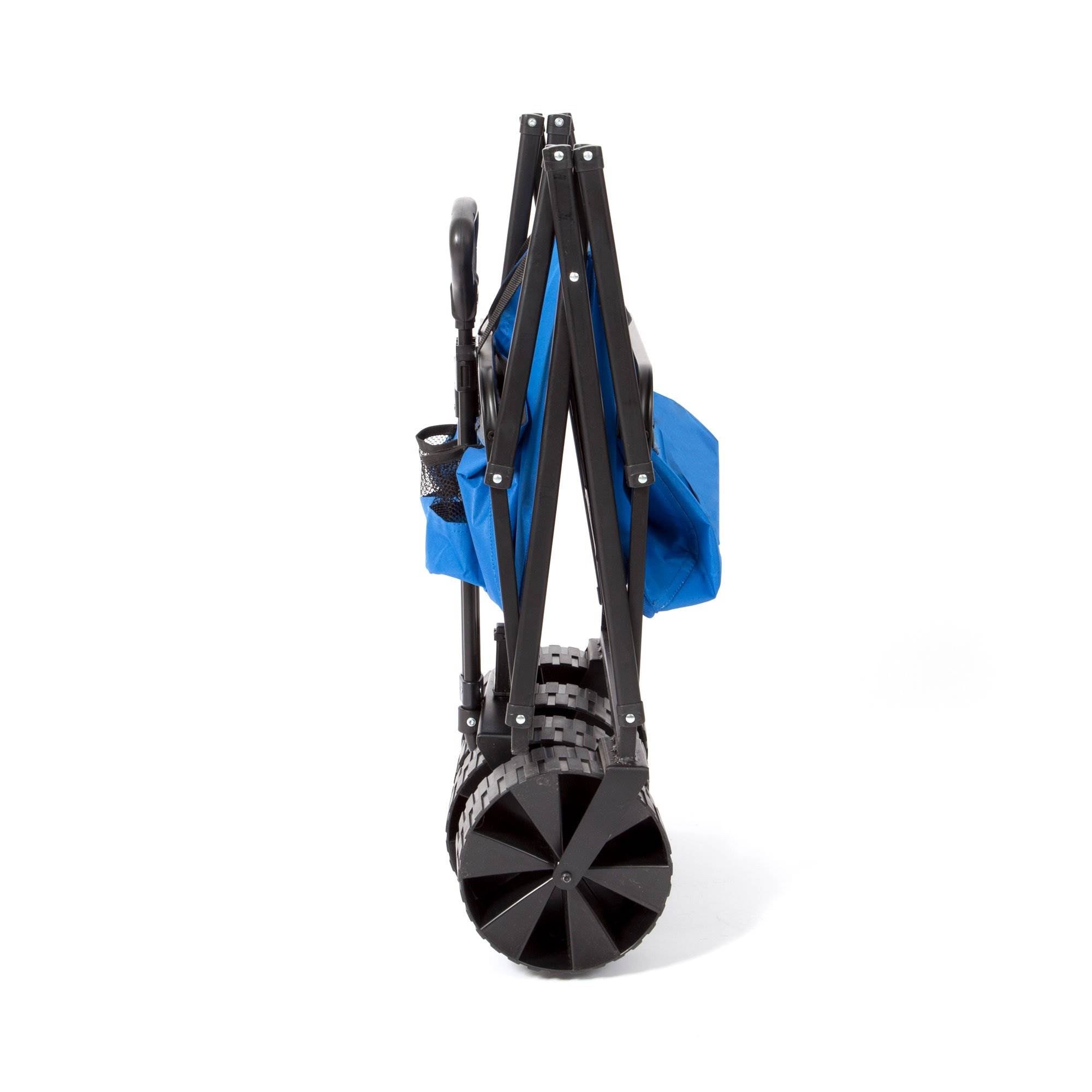 Seina Powder Coated Steel Collapsible Garden Cart Wagon, Blue & Grey (2 Pack) - Smart-nests