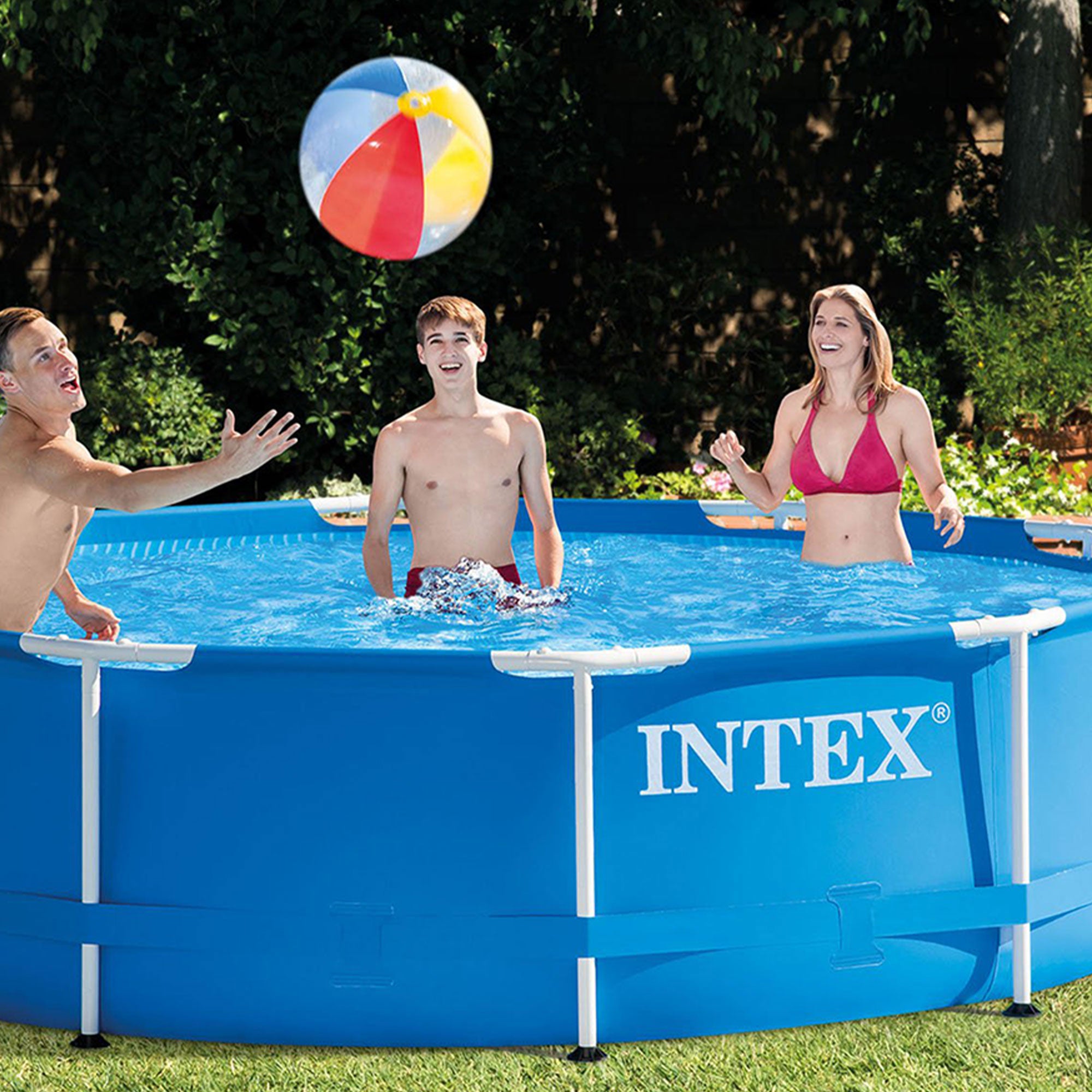 Intex 10 Foot x 30 Inch Above Ground Round Swimming Pool, (Pump Not Included) - Smart-nests