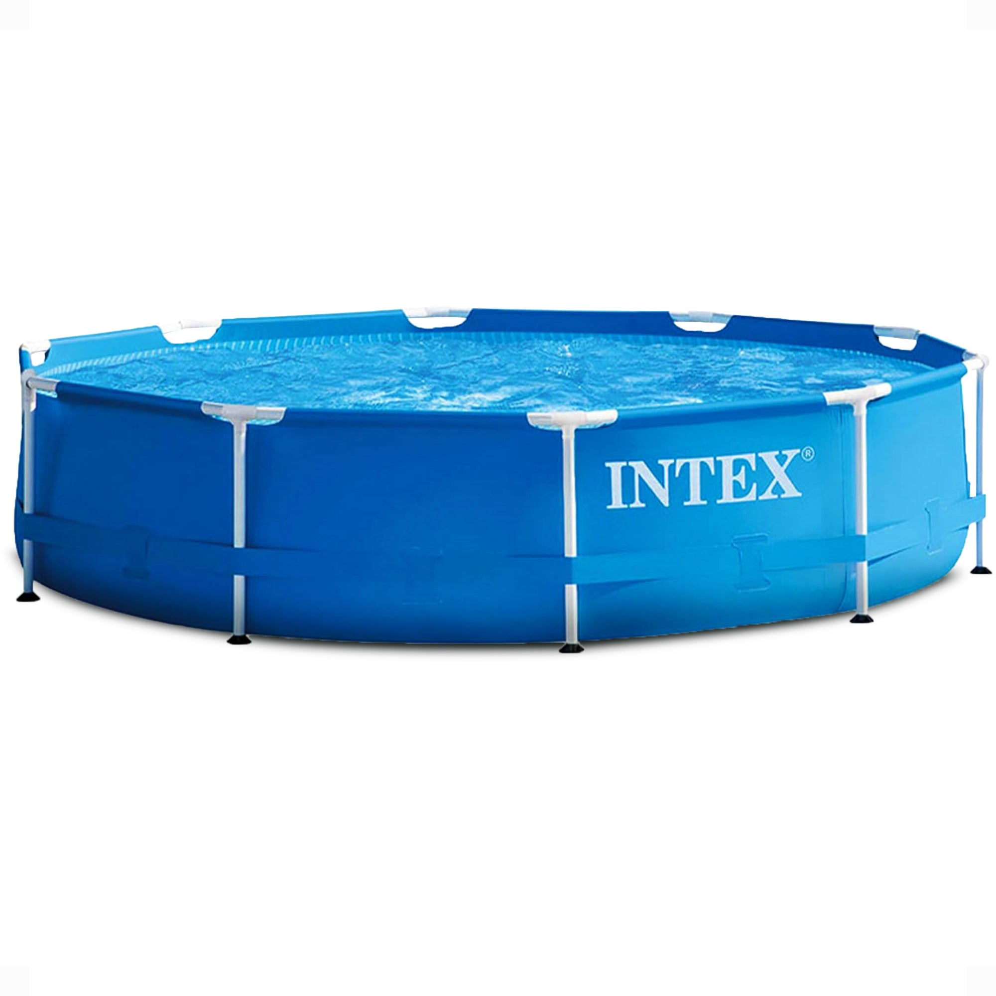 Intex 10 Foot x 30 Inch Above Ground Round Swimming Pool, (Pump Not Included) - Smart-nests
