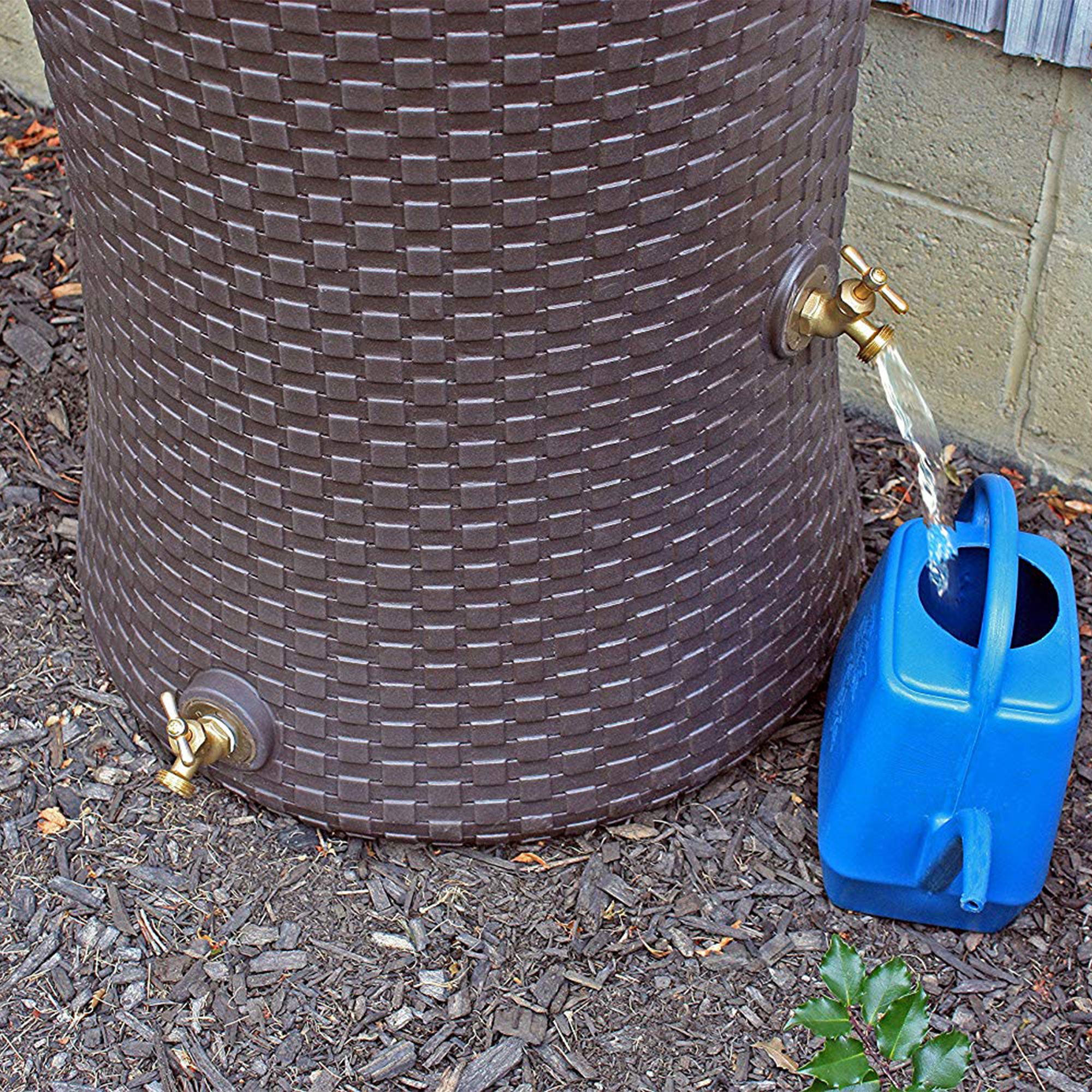 Good Ideas Impressions 50 Gallon Nantucket Rain Barrel Planter, Dark Brown - Smart-nests