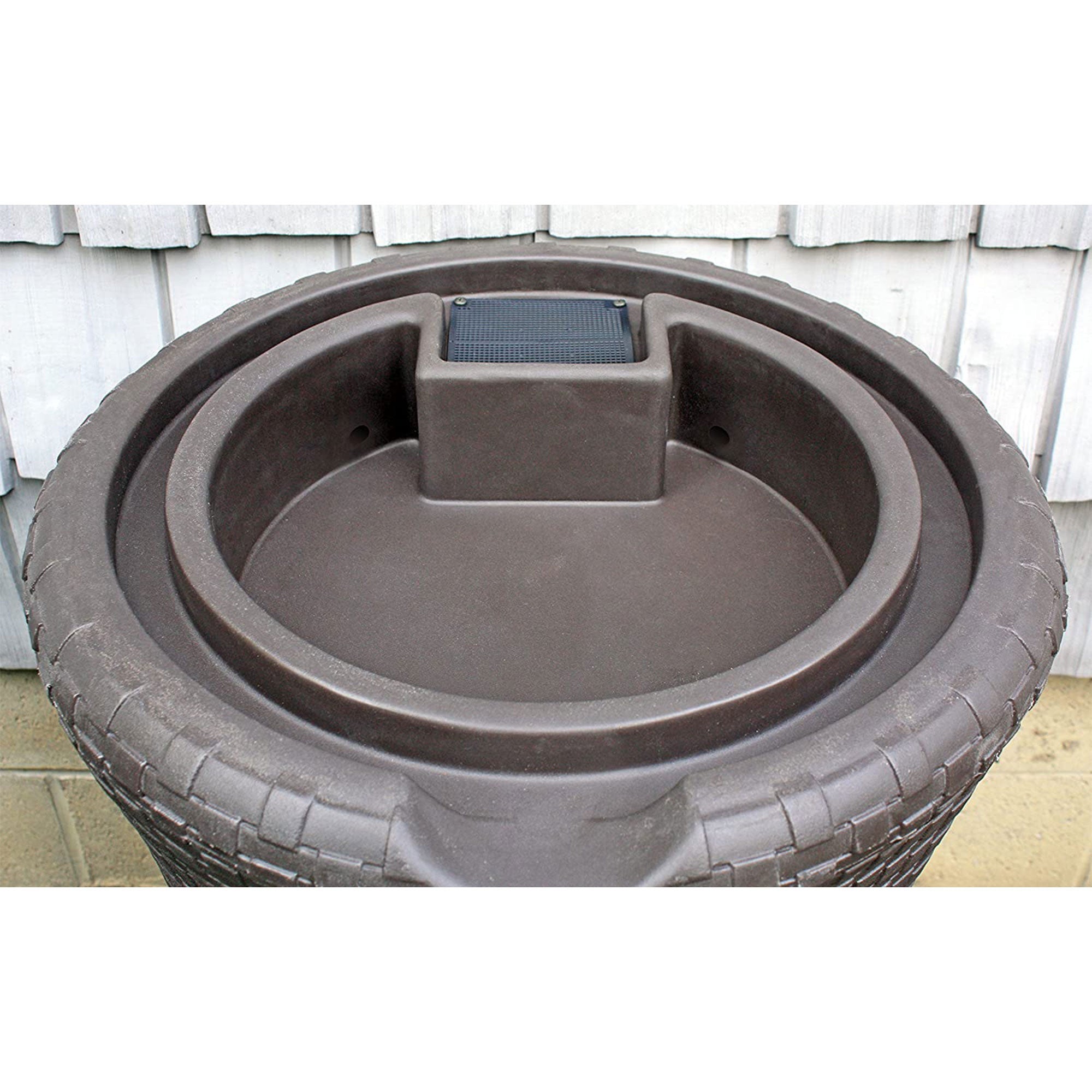 Good Ideas Impressions 50 Gallon Nantucket Rain Barrel Planter, Dark Brown - Smart-nests