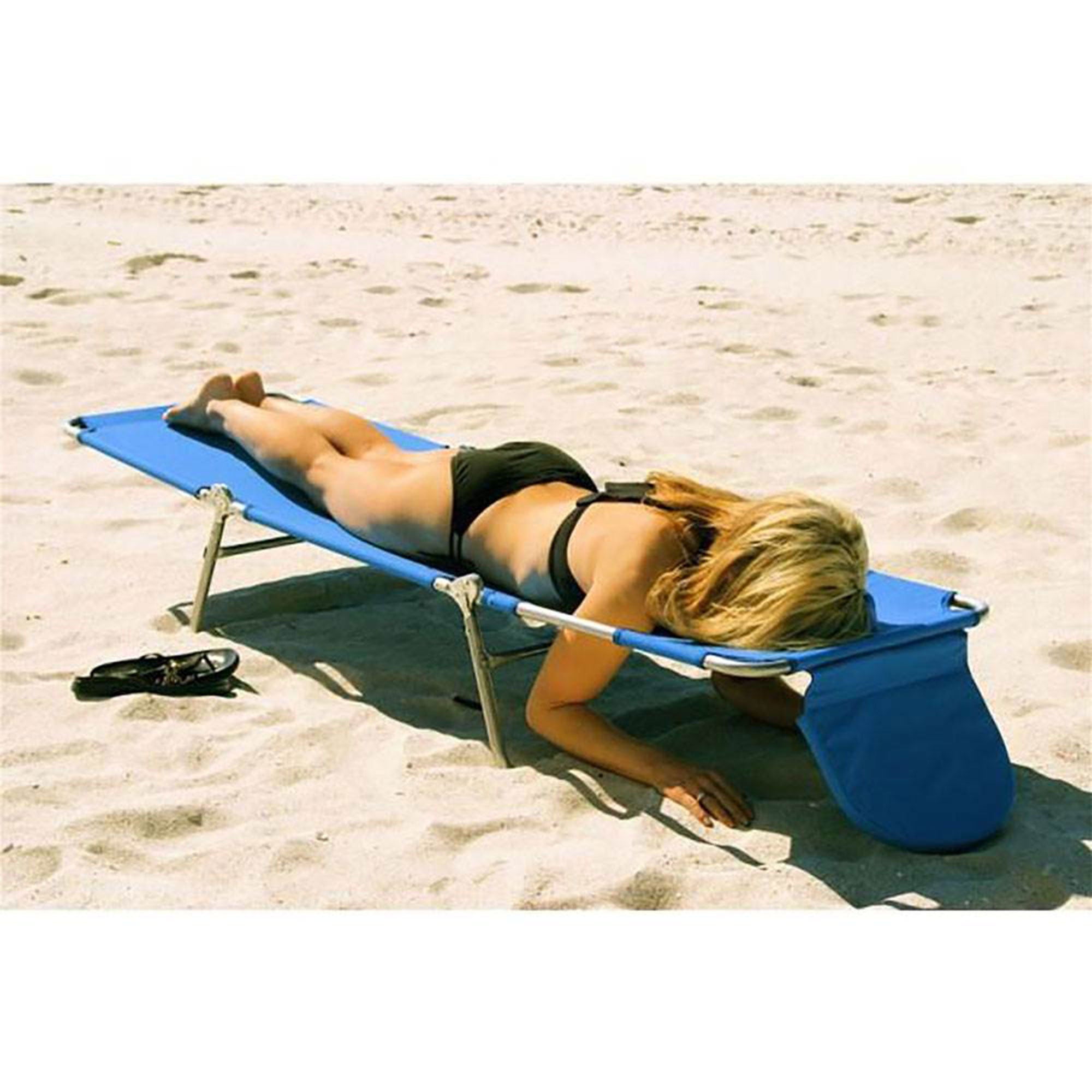 Ostrich Chaise Lounge, Facedown Beach Camping Pool Tanning Chair, Ocean Blue - Smart-nests