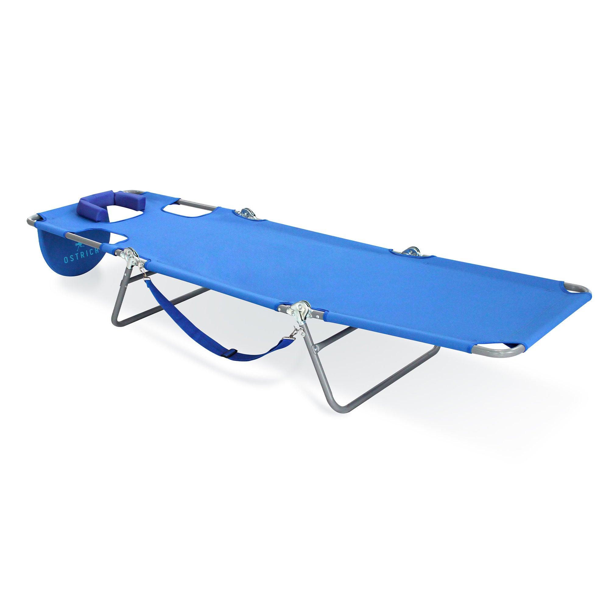 Ostrich Chaise Lounge, Facedown Beach Camping Pool Tanning Chair, Ocean Blue - Smart-nests