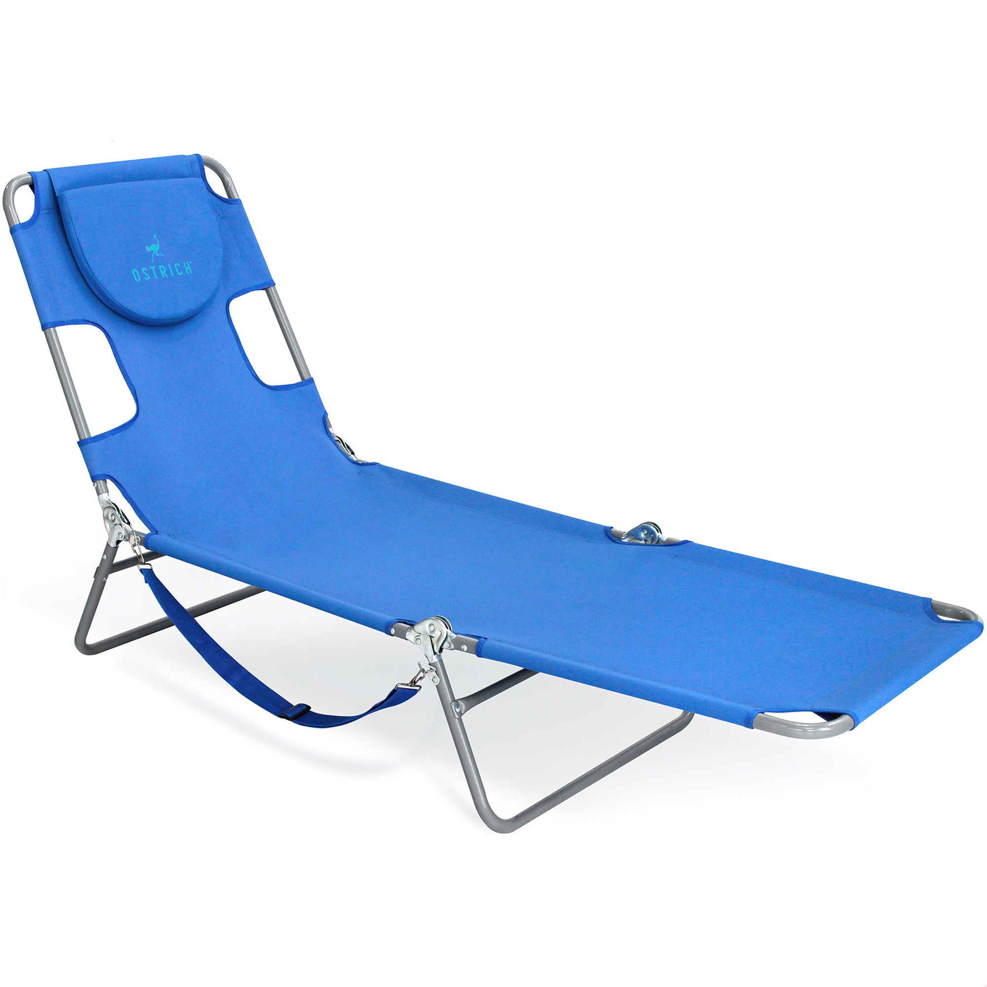 Ostrich Chaise Lounge, Facedown Beach Camping Pool Tanning Chair, Ocean Blue - Smart-nests