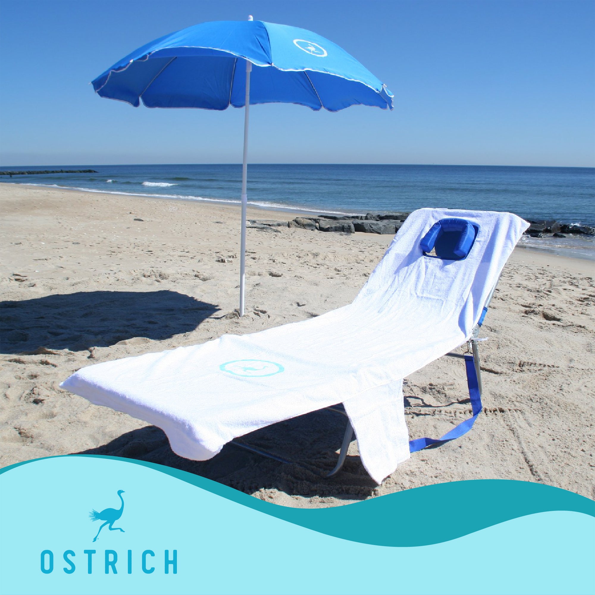 Ostrich Chaise Lounge, Portable Facedown Beach Camping Pool Tanning Chair, Red - Smart-nests