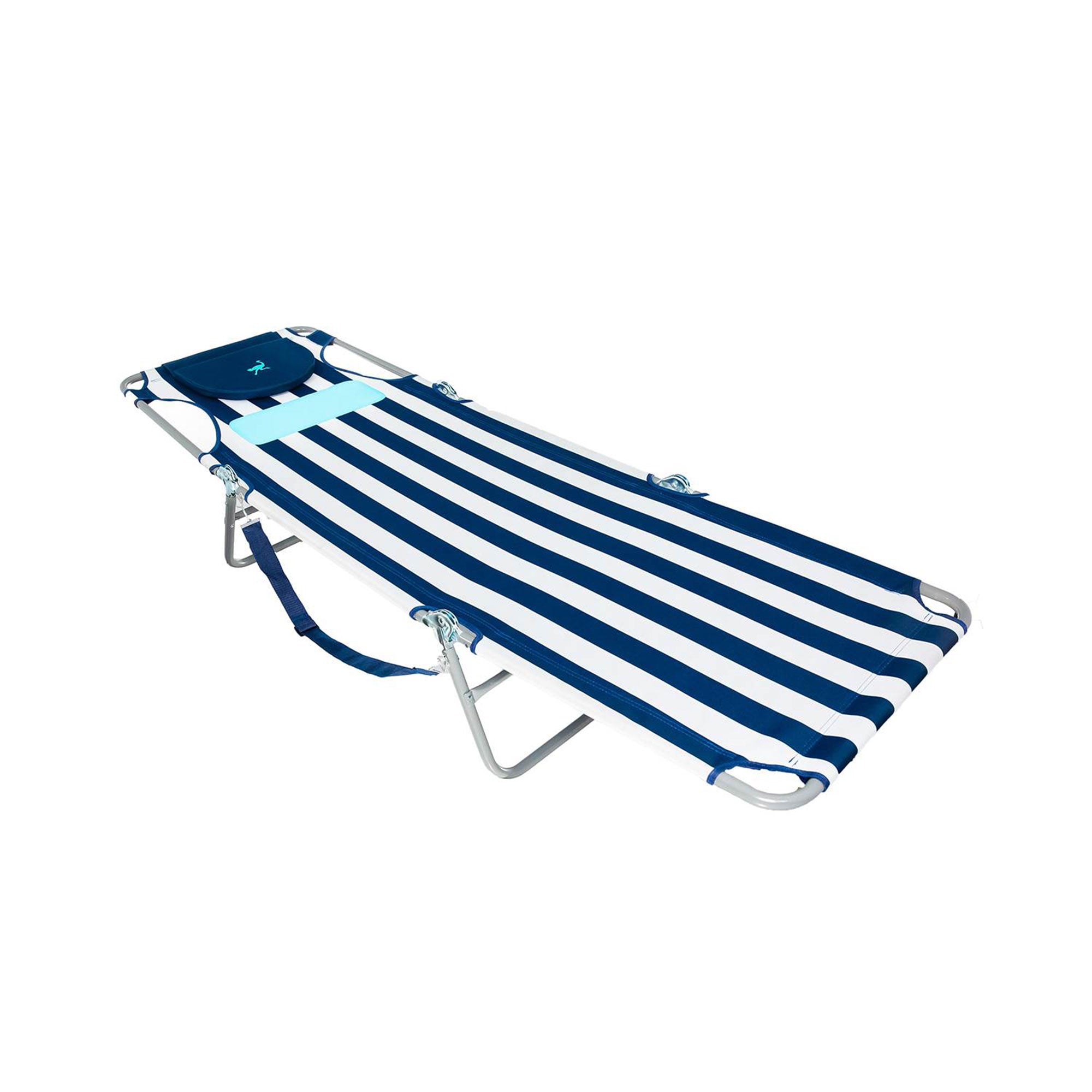 Ostrich Ladies Comfort Lounger, Beach Camping Pool Tanning Chair, Blue Stripe - Smart-nests