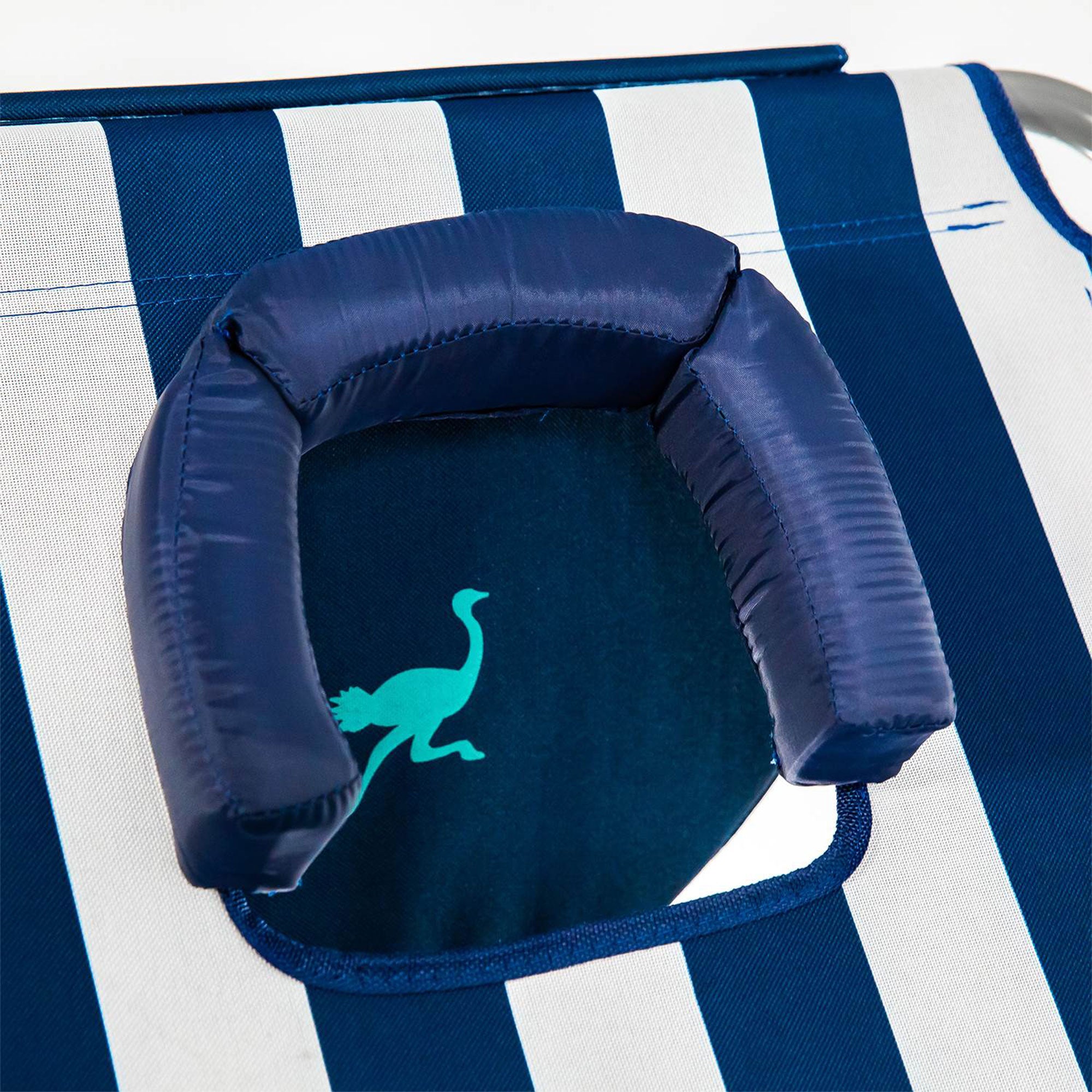Ostrich Ladies Comfort Lounger, Beach Camping Pool Tanning Chair, Blue Stripe - Smart-nests
