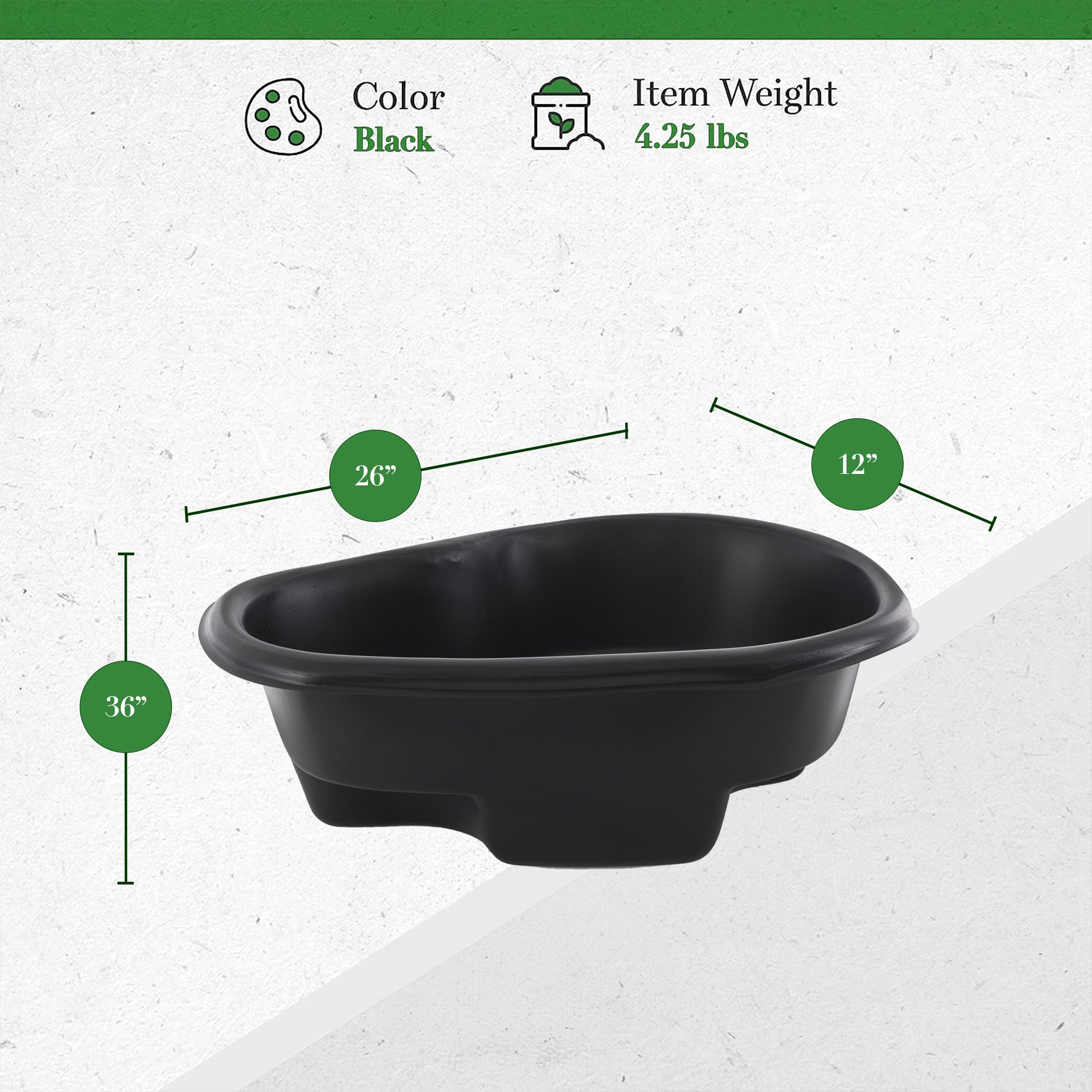 Algreen 91901 Avonlea Rigid Preformed 33 Gallon Plant Safe Pond Liner, Black - Smart-nests