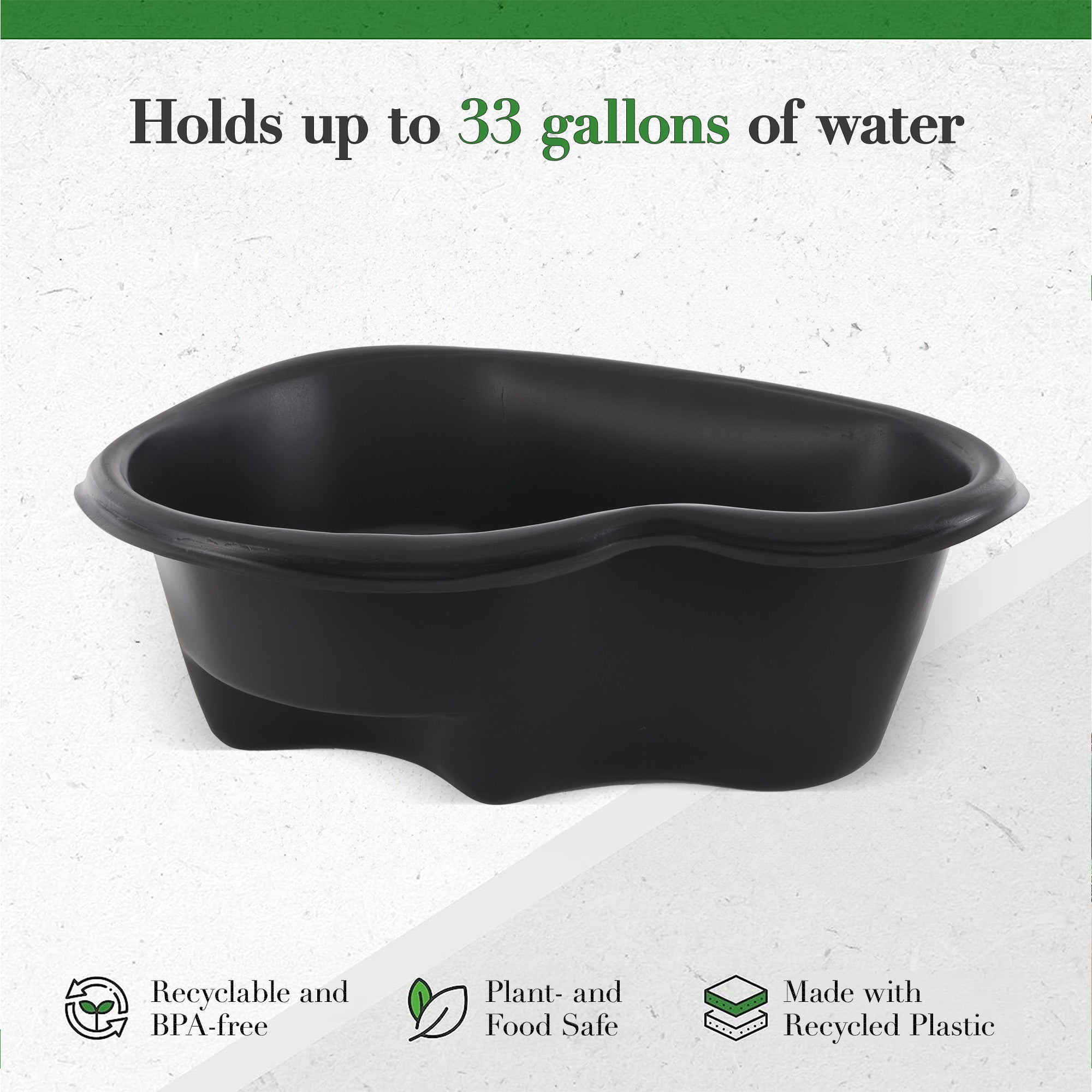 Algreen 91901 Avonlea Rigid Preformed 33 Gallon Plant Safe Pond Liner, Black - Smart-nests