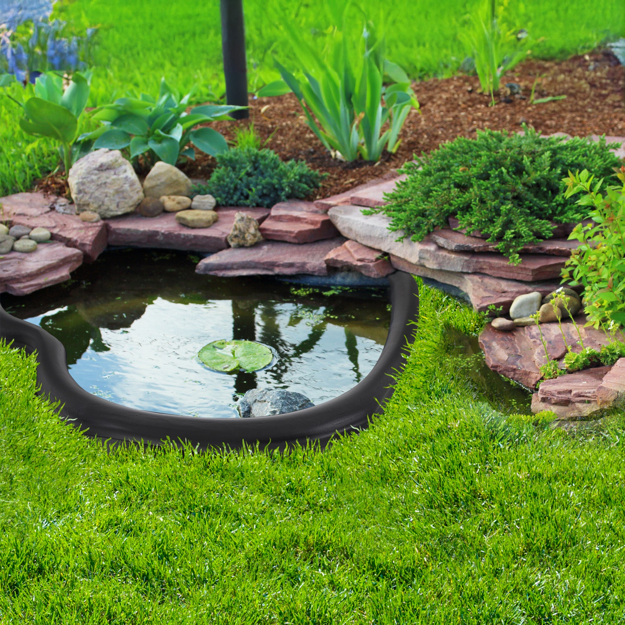 Algreen 91901 Avonlea Rigid Preformed 33 Gallon Plant Safe Pond Liner, Black - Smart-nests
