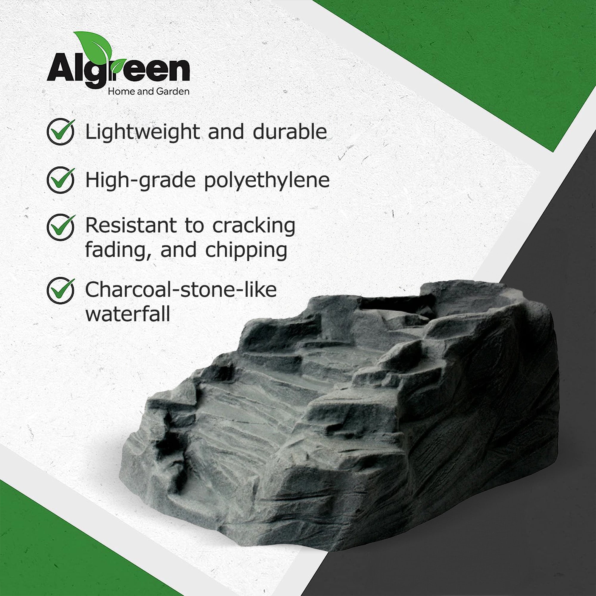 Algreen ALG91959 Tranquility Outdoor Preformed Water Garden Pond Waterfall - Smart-nests