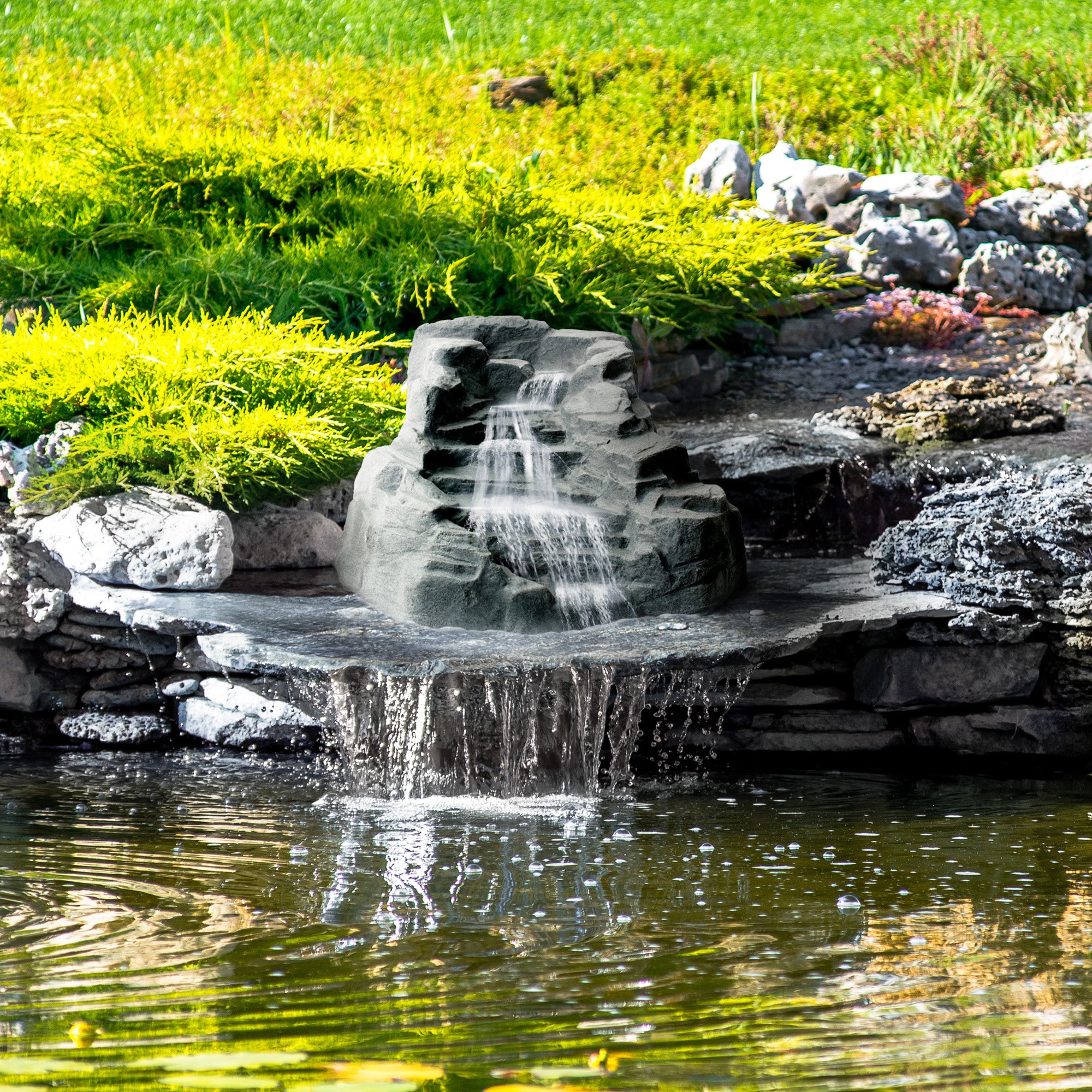 Algreen ALG91959 Tranquility Outdoor Preformed Water Garden Pond Waterfall - Smart-nests