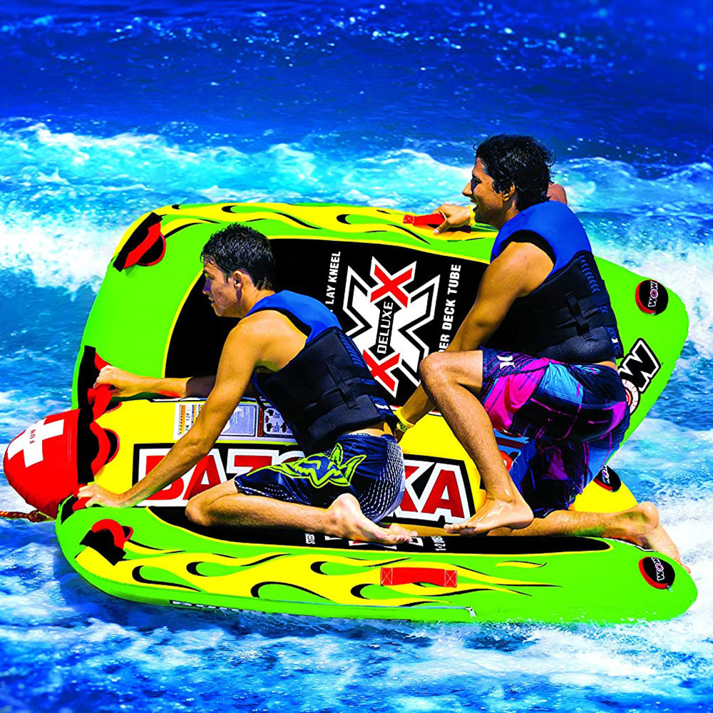 WOW Watersports 13-1010 Big Bazooka Steerable 1 to 4 Person Towable Tube, Green - Smart-nests