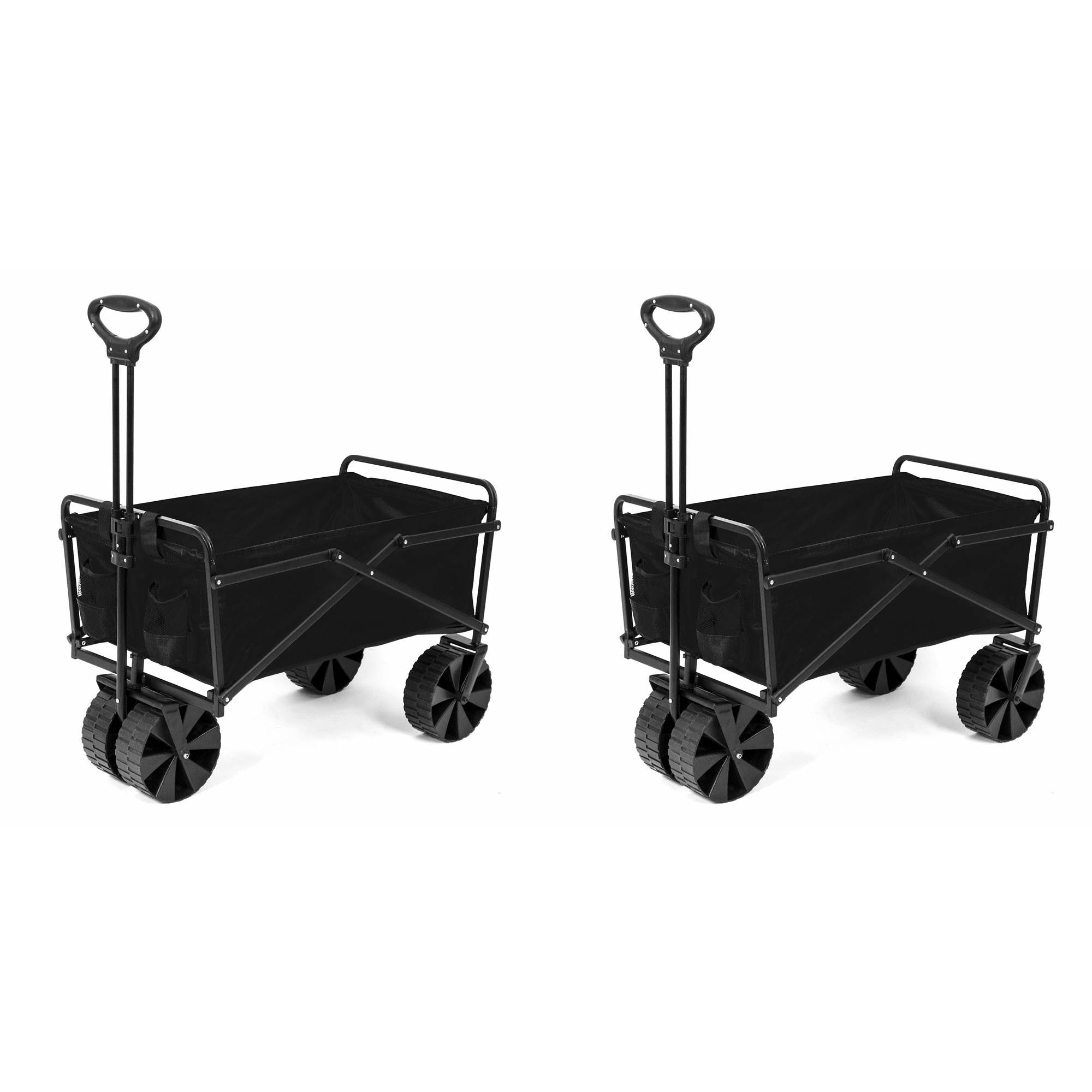 Seina Collapsible Steel Frame Folding Utility Beach Wagon Outdoor Cart (2 Pack) - Smart-nests