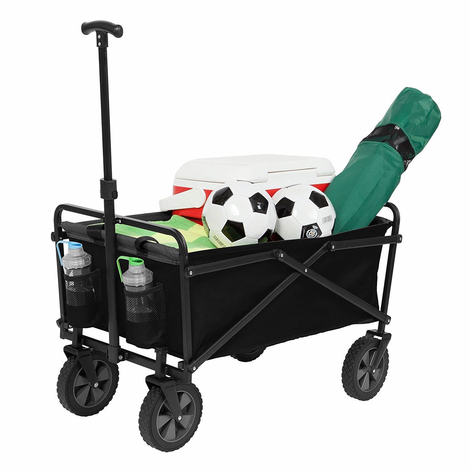 Seina Collapsible Steel Frame Folding Utility Beach Wagon Outdoor Cart (2 Pack) - Smart-nests